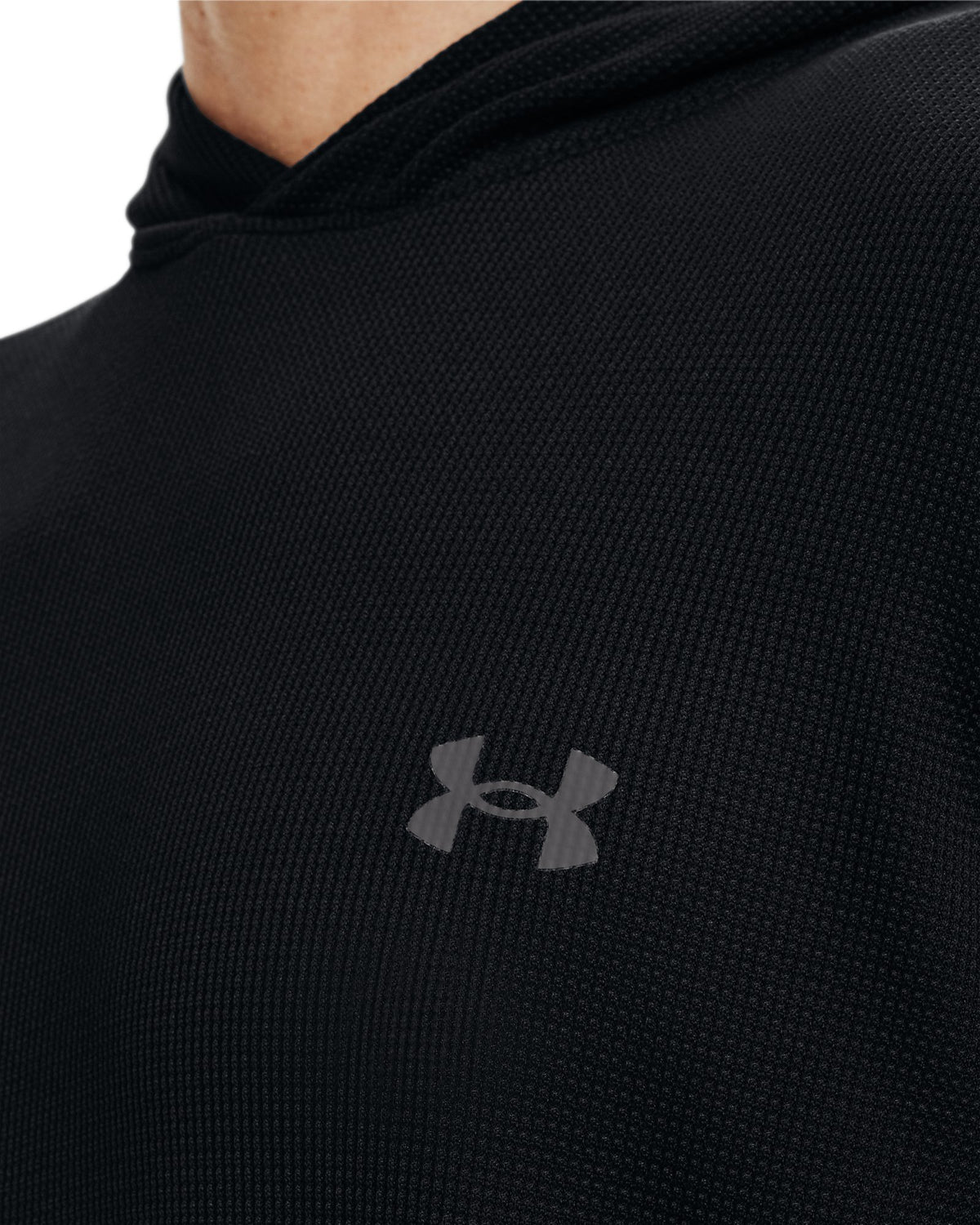 UA Waffle Men's Hoodie - Black