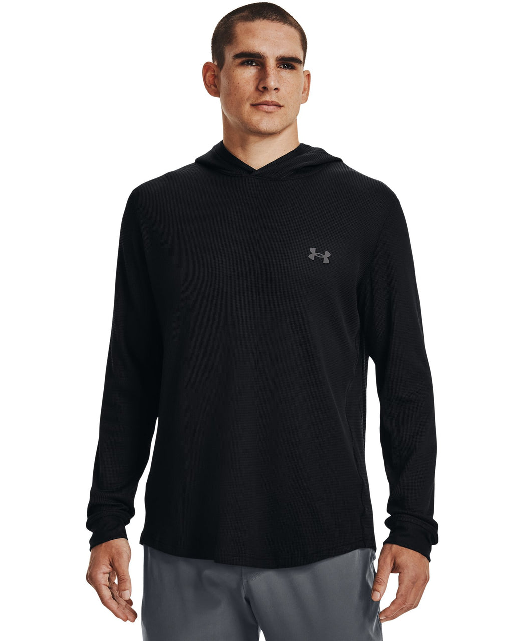 UA Waffle Men's Hoodie - Black