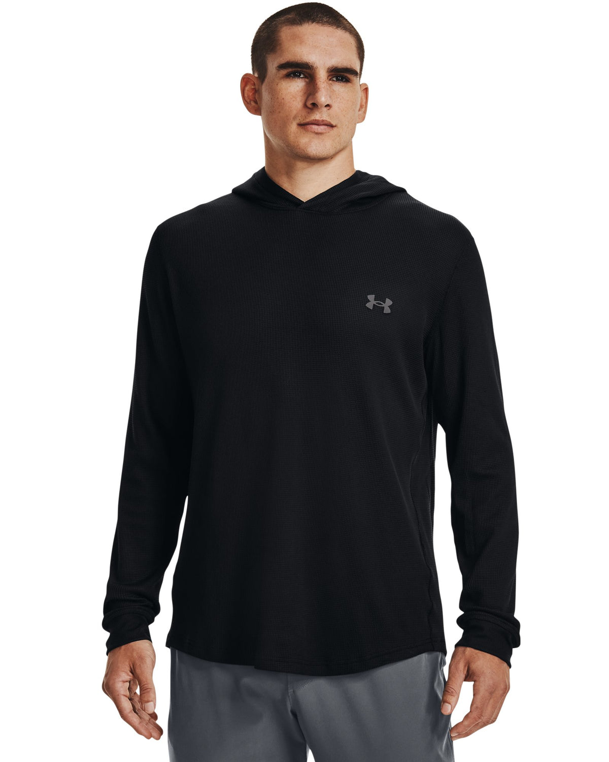 UA Waffle Men's Hoodie - Black