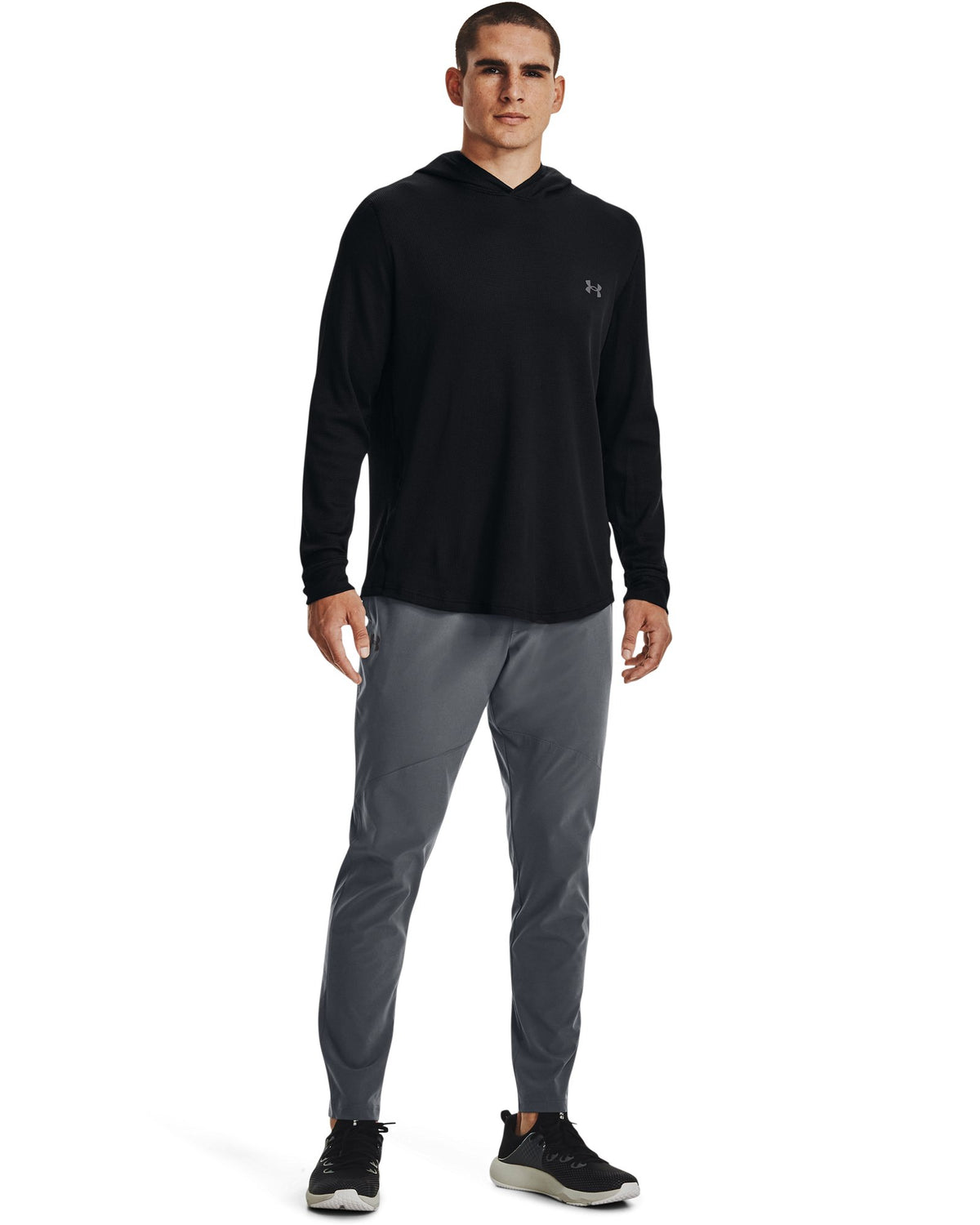 UA Waffle Men's Hoodie - Black