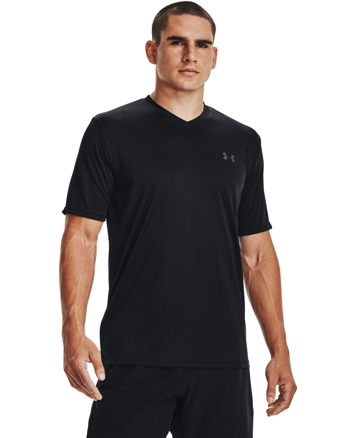 UA Velocity Men's V-neck Short Sleeve - Black