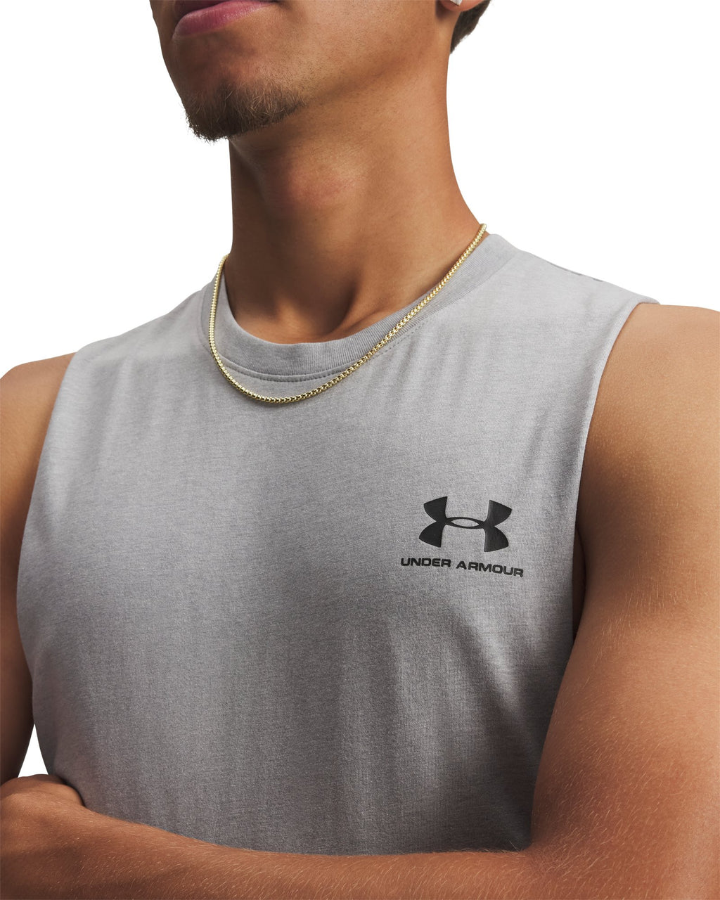 UA Left Chest Cut-Off Men's Tank - White