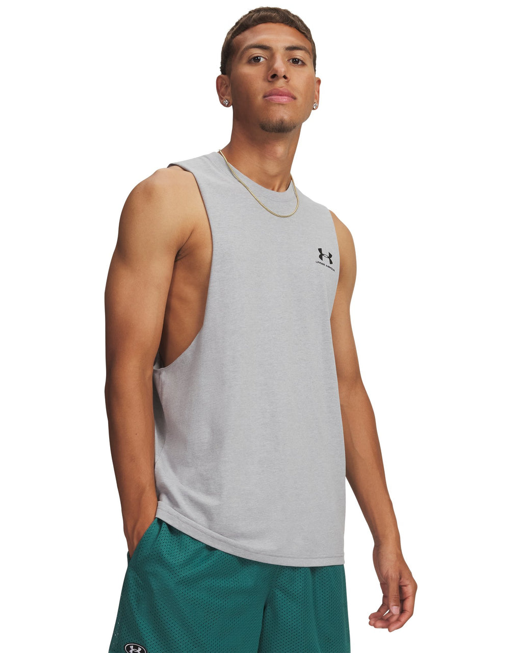 UA Left Chest Cut-Off Men's Tank - White