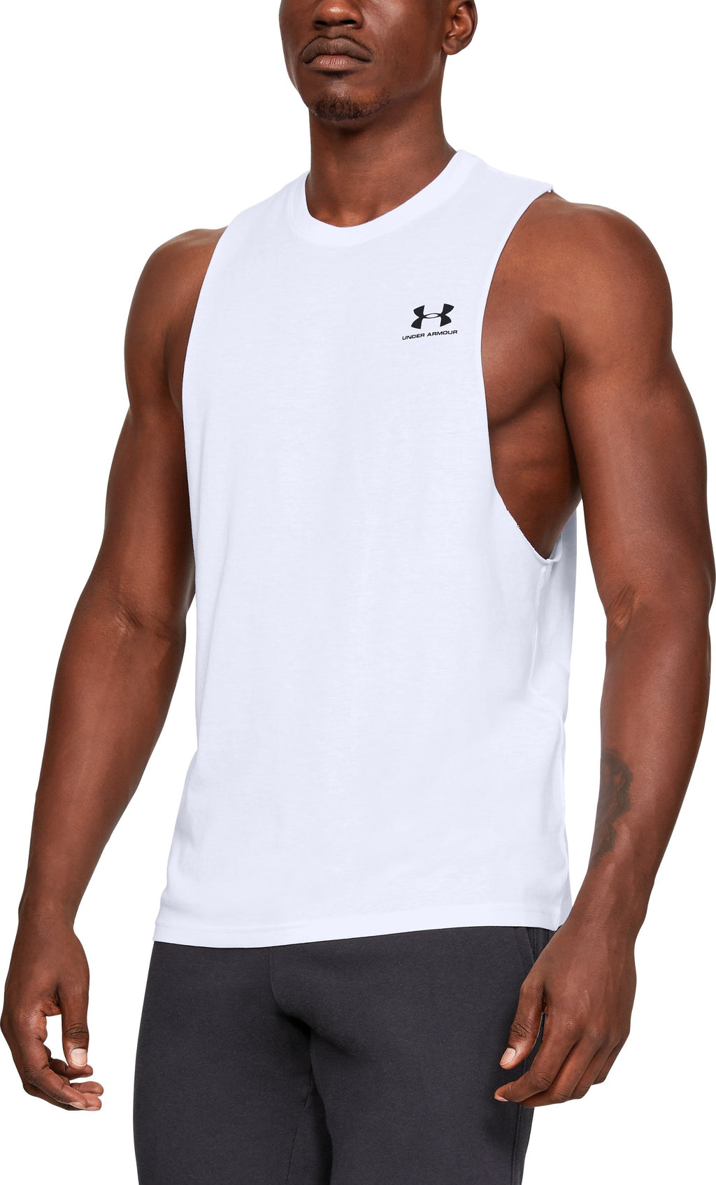UA Left Chest Cut-Off Men's Tank - White