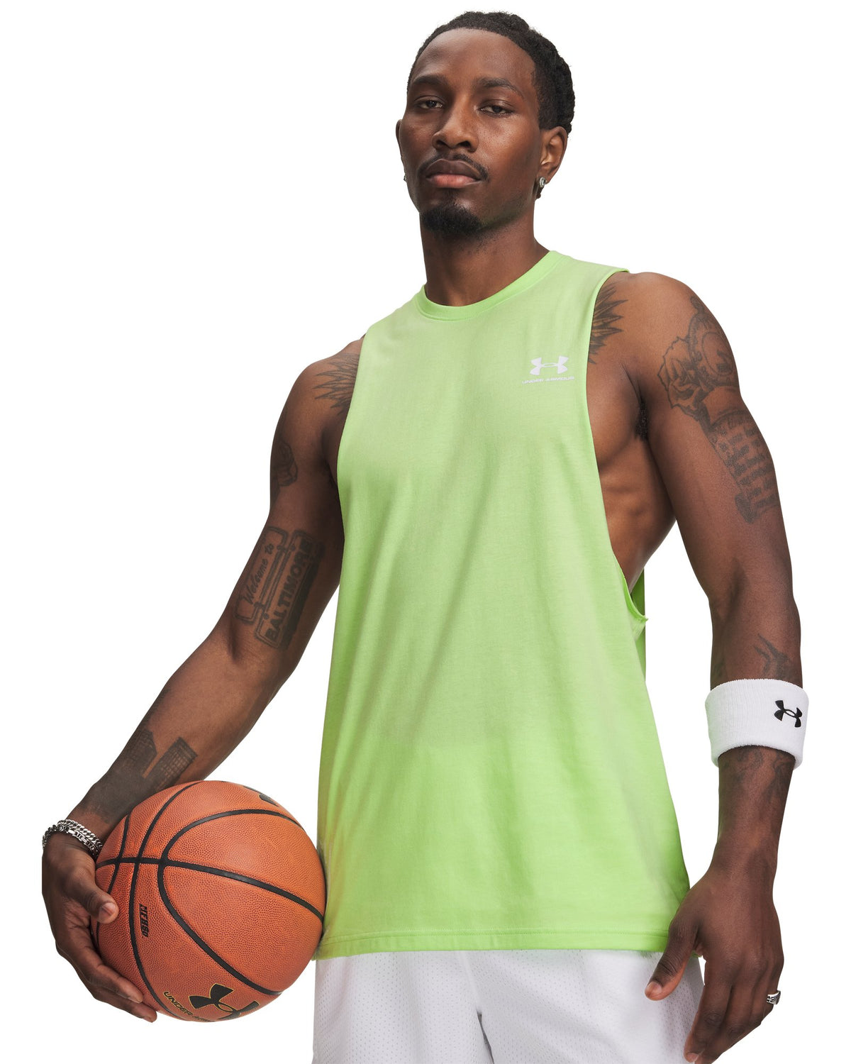 UA Left Chest Cut-Off Men's Tank - Green