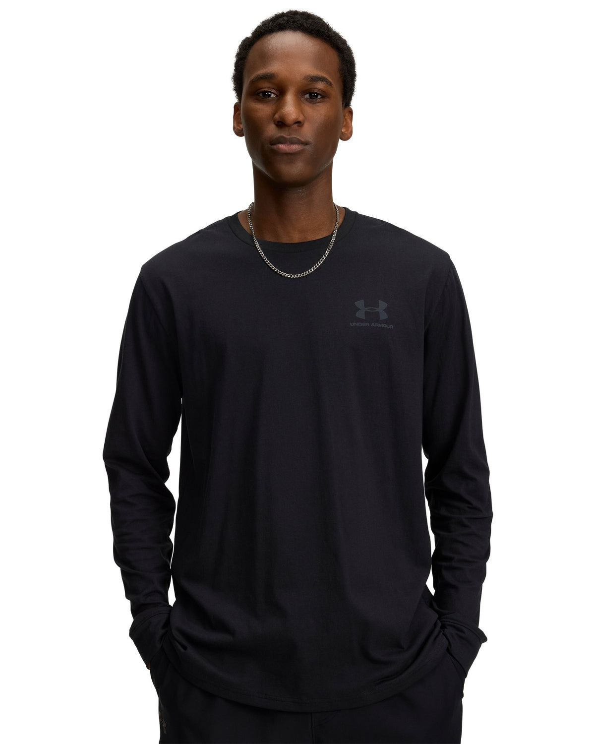 UA Left Chest Men's Long Sleeve - Black