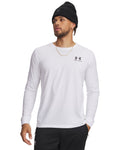 UA Left Chest Men's Long Sleeve - White