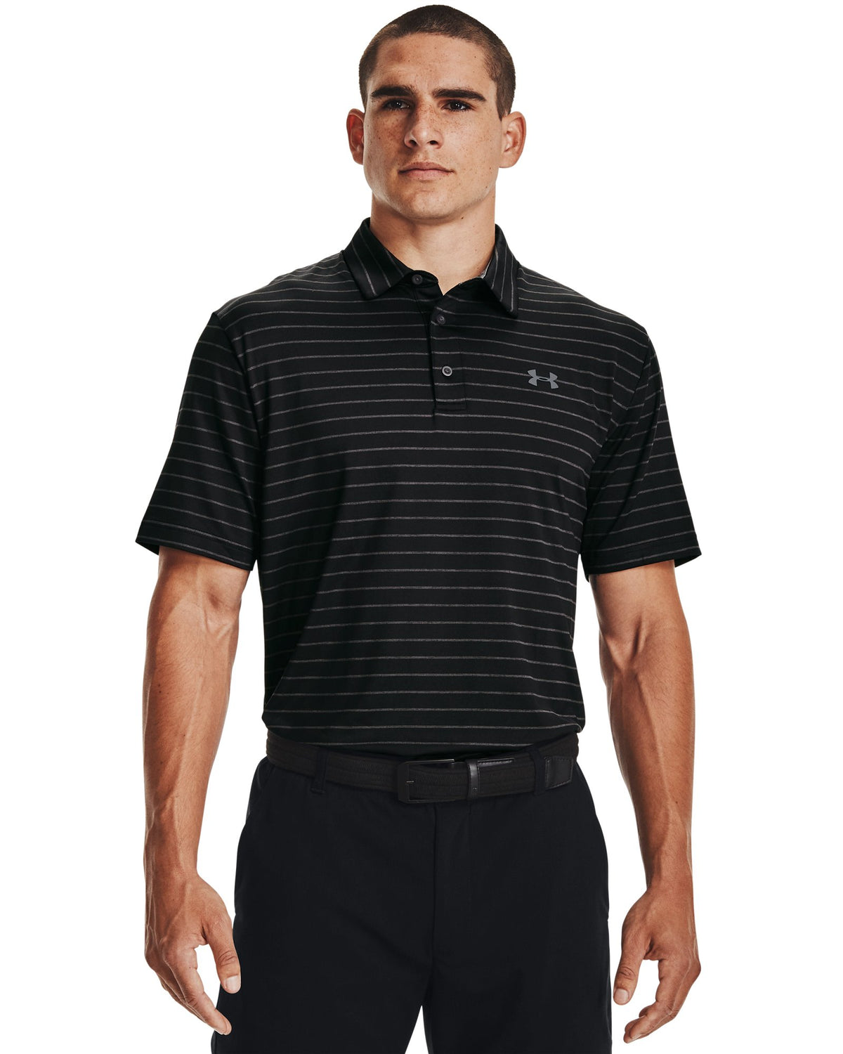 UA Playoff Core Stripe Men's Polo - Black