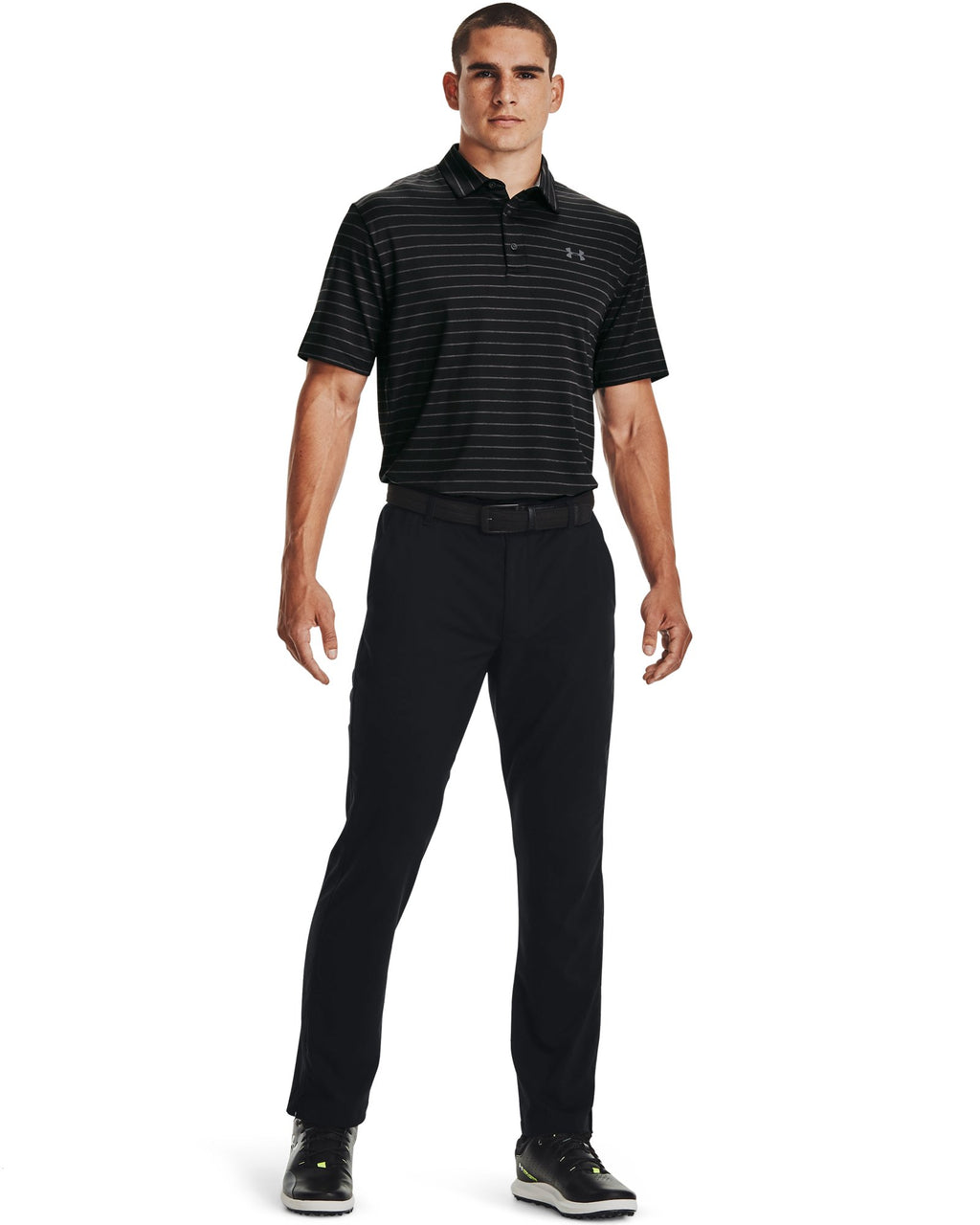 UA Playoff Core Stripe Men's Polo - Black