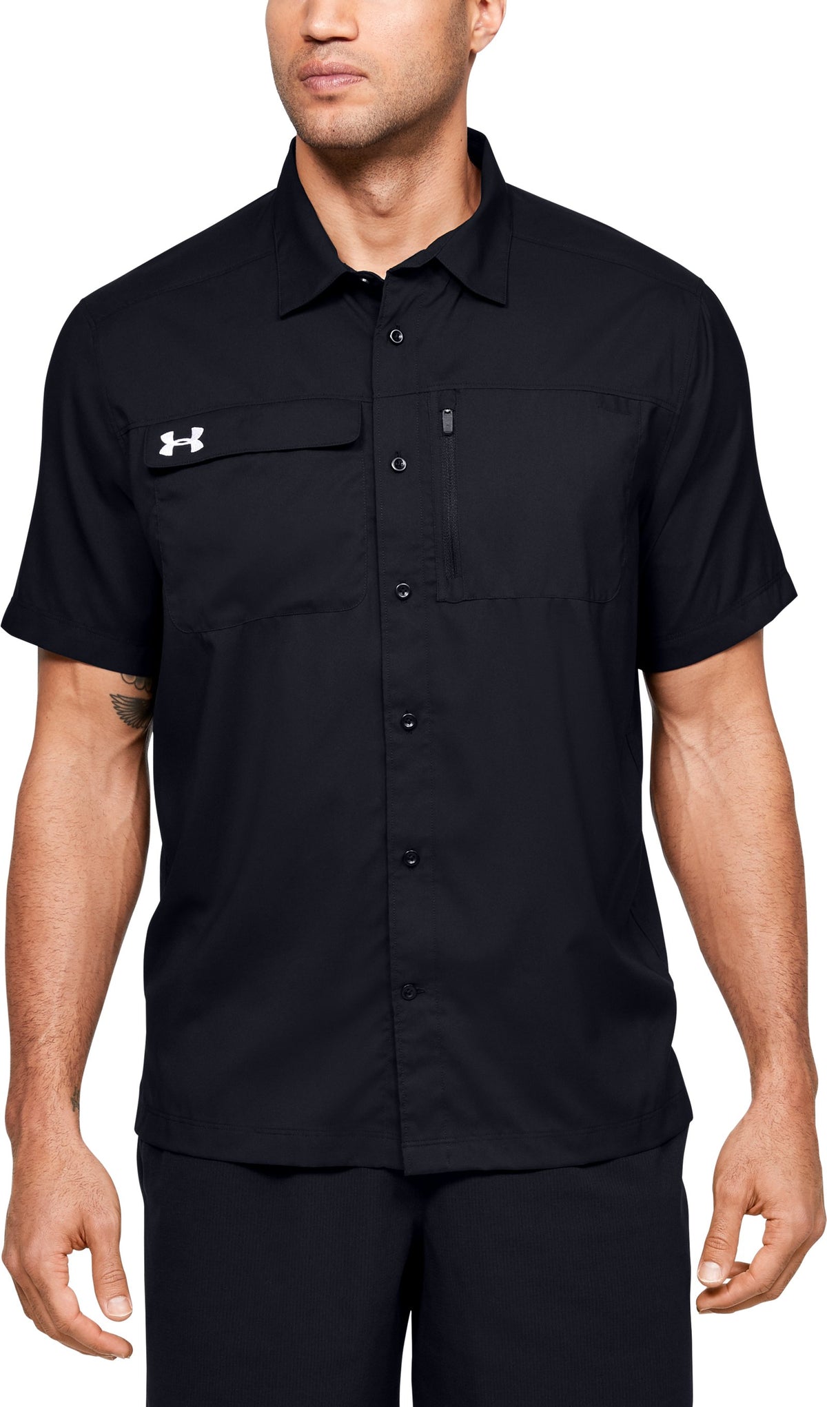 UA Motivator Coach's Men's Button Up Shirt - Black