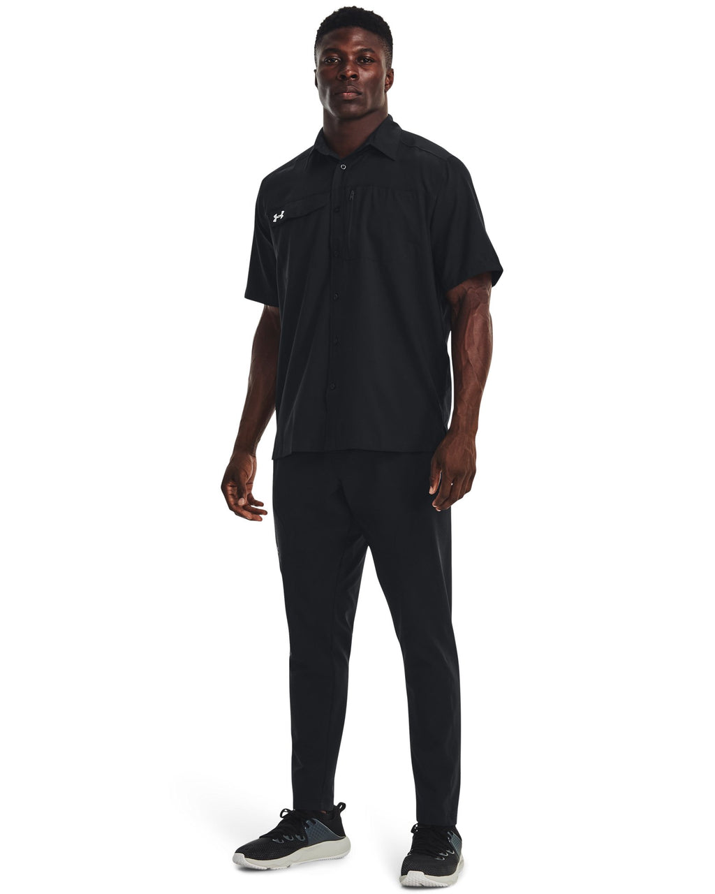 UA Motivator Coach's Men's Button Up Shirt - Black