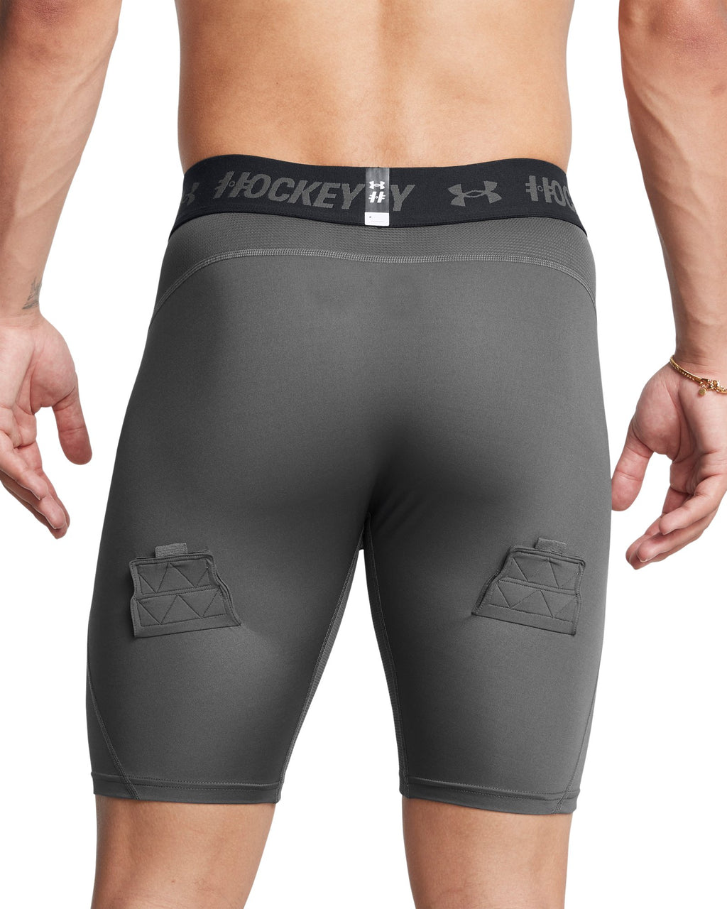 UA Hockey Compression Men's 9" Shorts - Gray