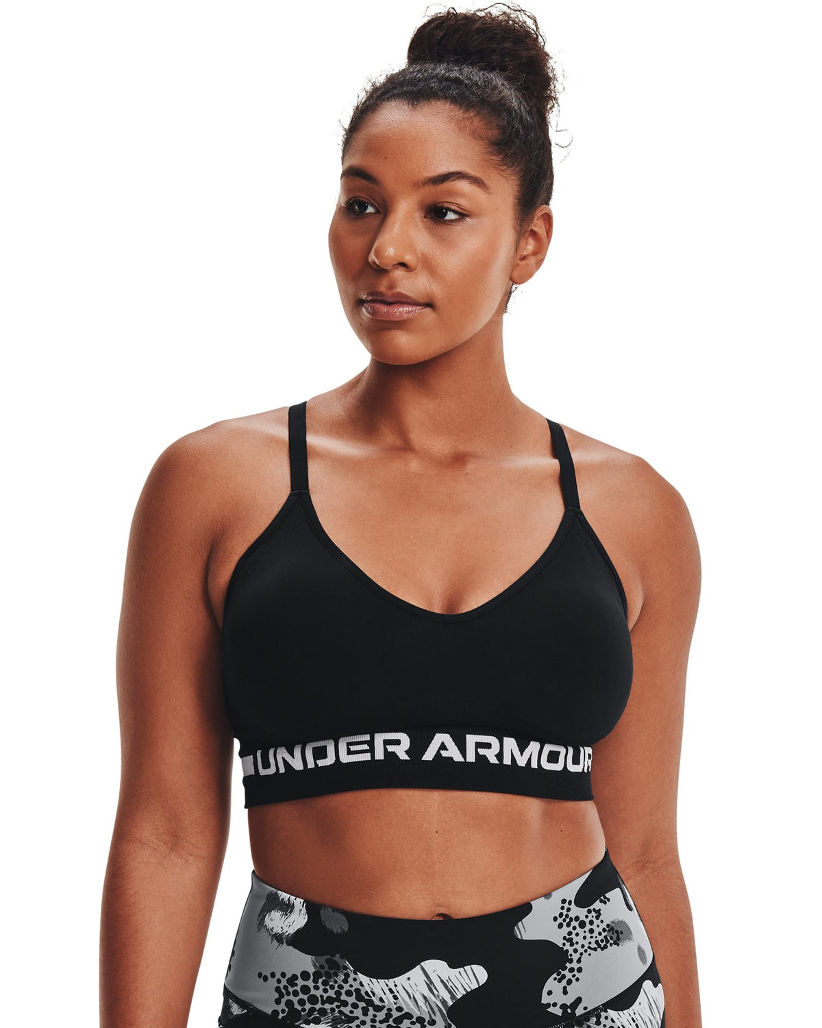 UA Seamless Low Long Women's Sports Bra - Black