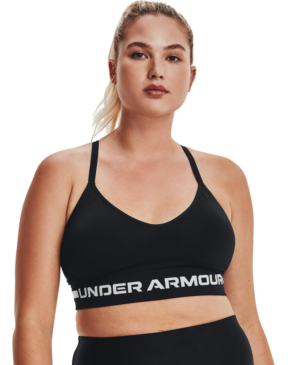 UA Seamless Low Long Women's Sports Bra - Black