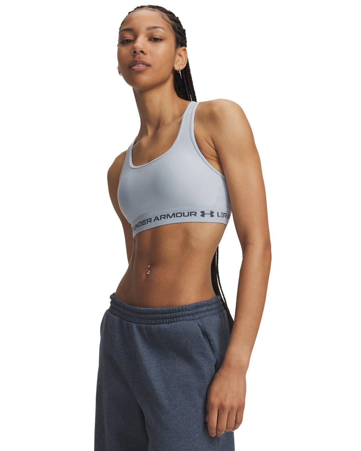 Crossback Mid Women's Sports Bra - Gray