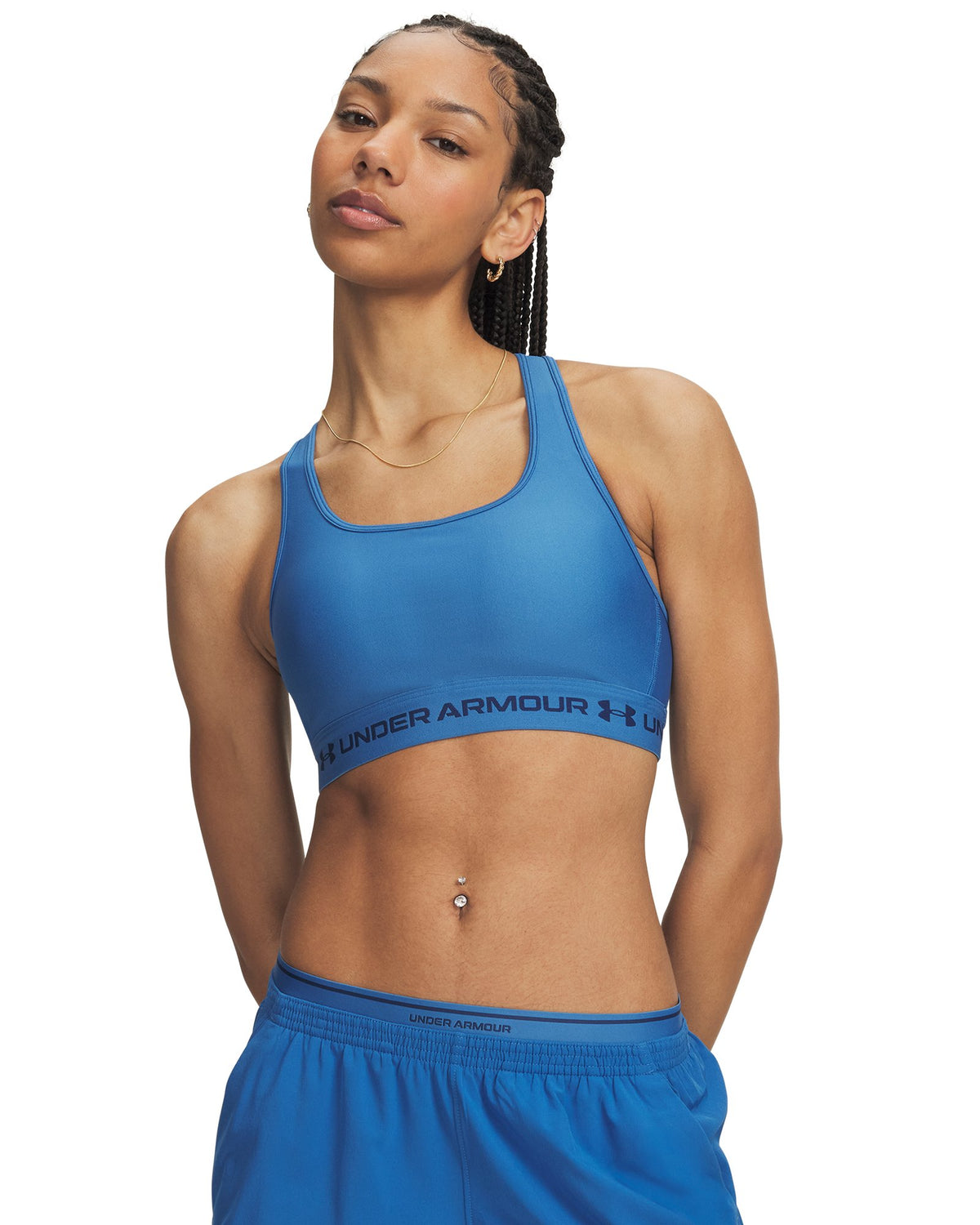 Crossback Mid Women's Sports Bra - Blue