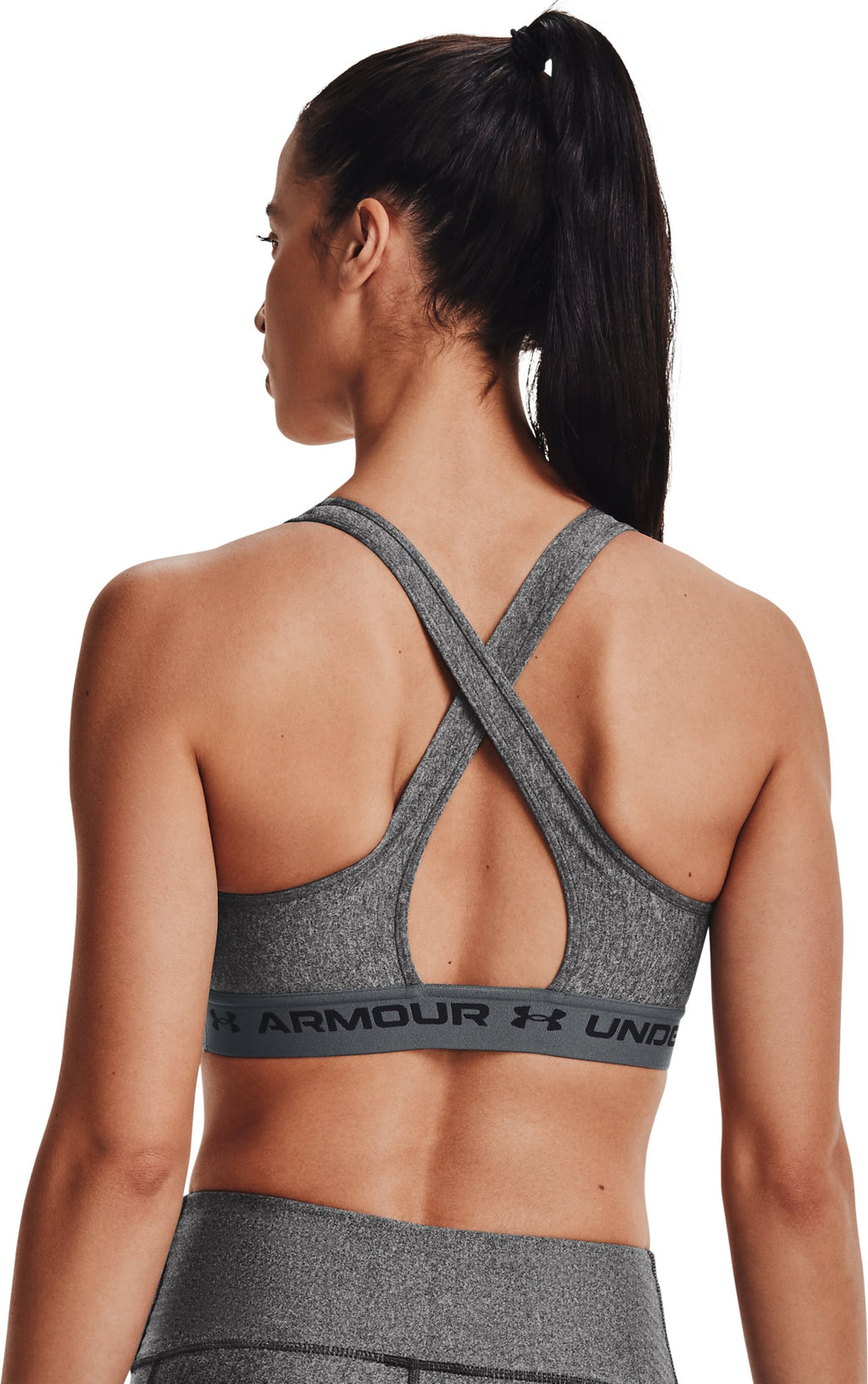 Crossback Mid Heather Women's Sports Bra - Gray