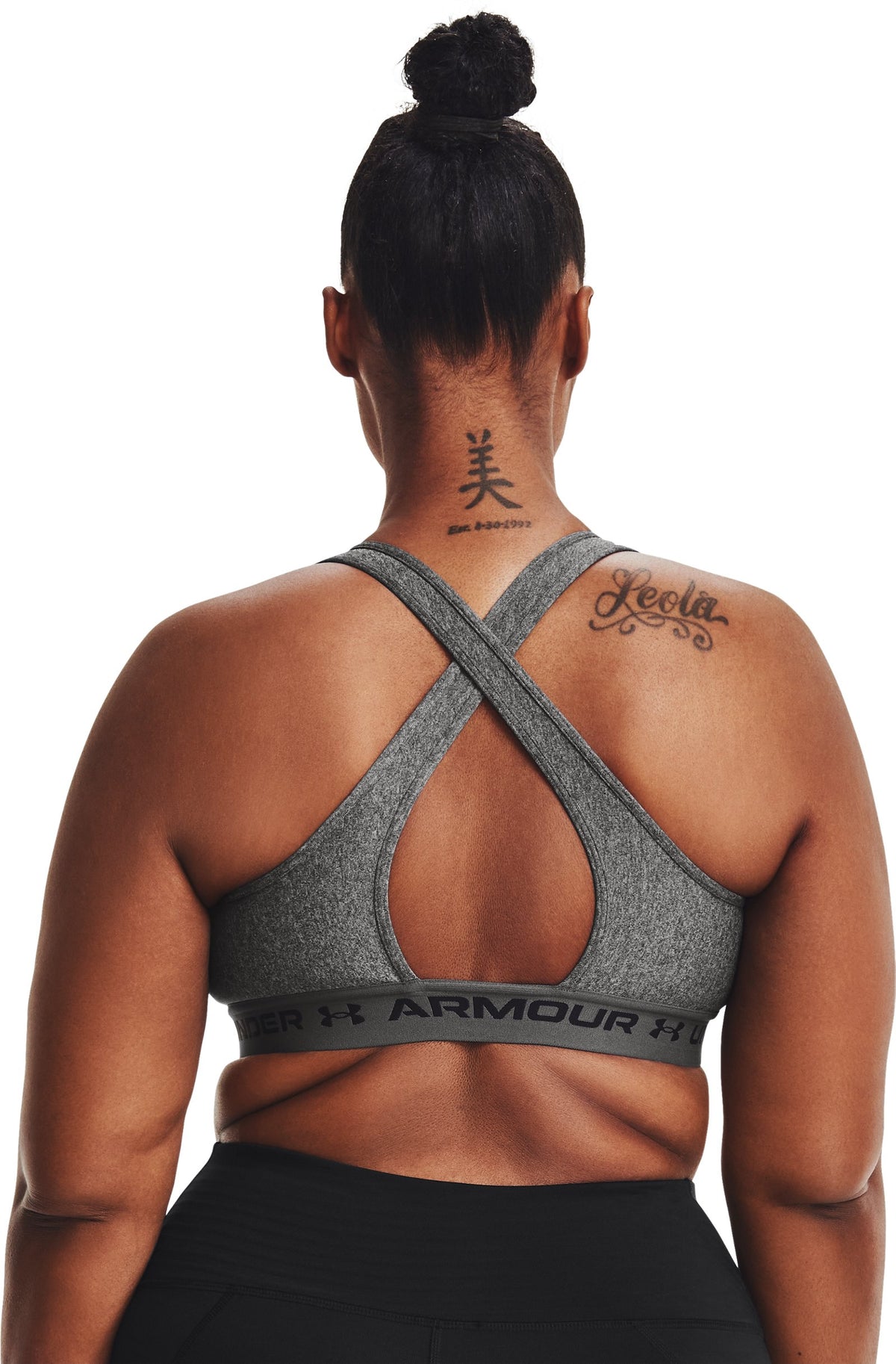 Crossback Mid Heather Women's Sports Bra - Gray