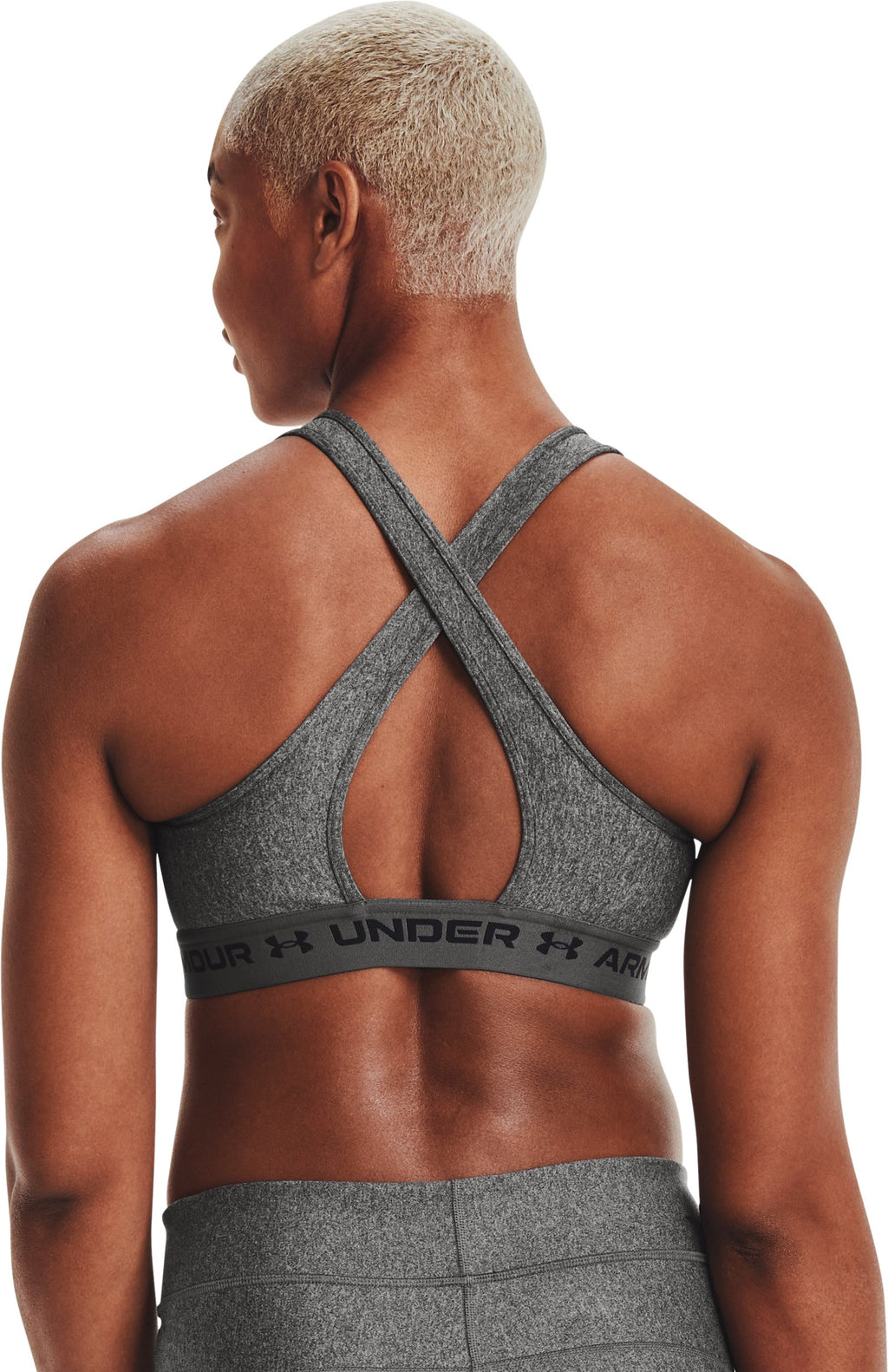 Crossback Mid Heather Women's Sports Bra - Gray