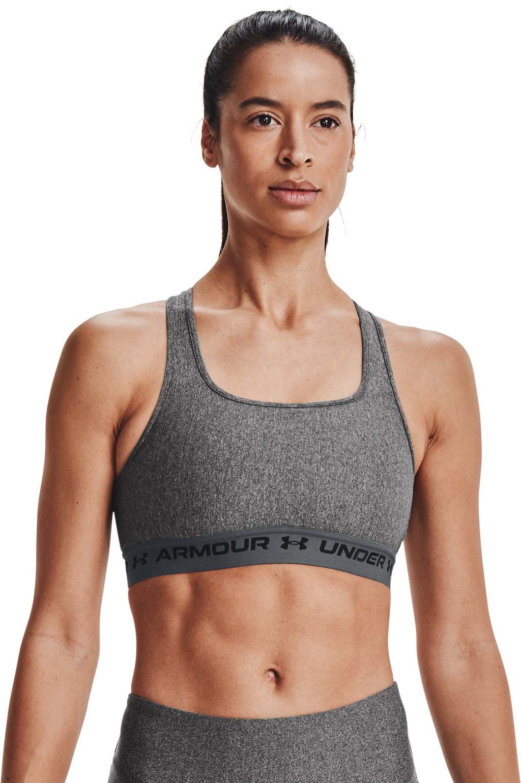 Crossback Mid Heather Women's Sports Bra - Gray