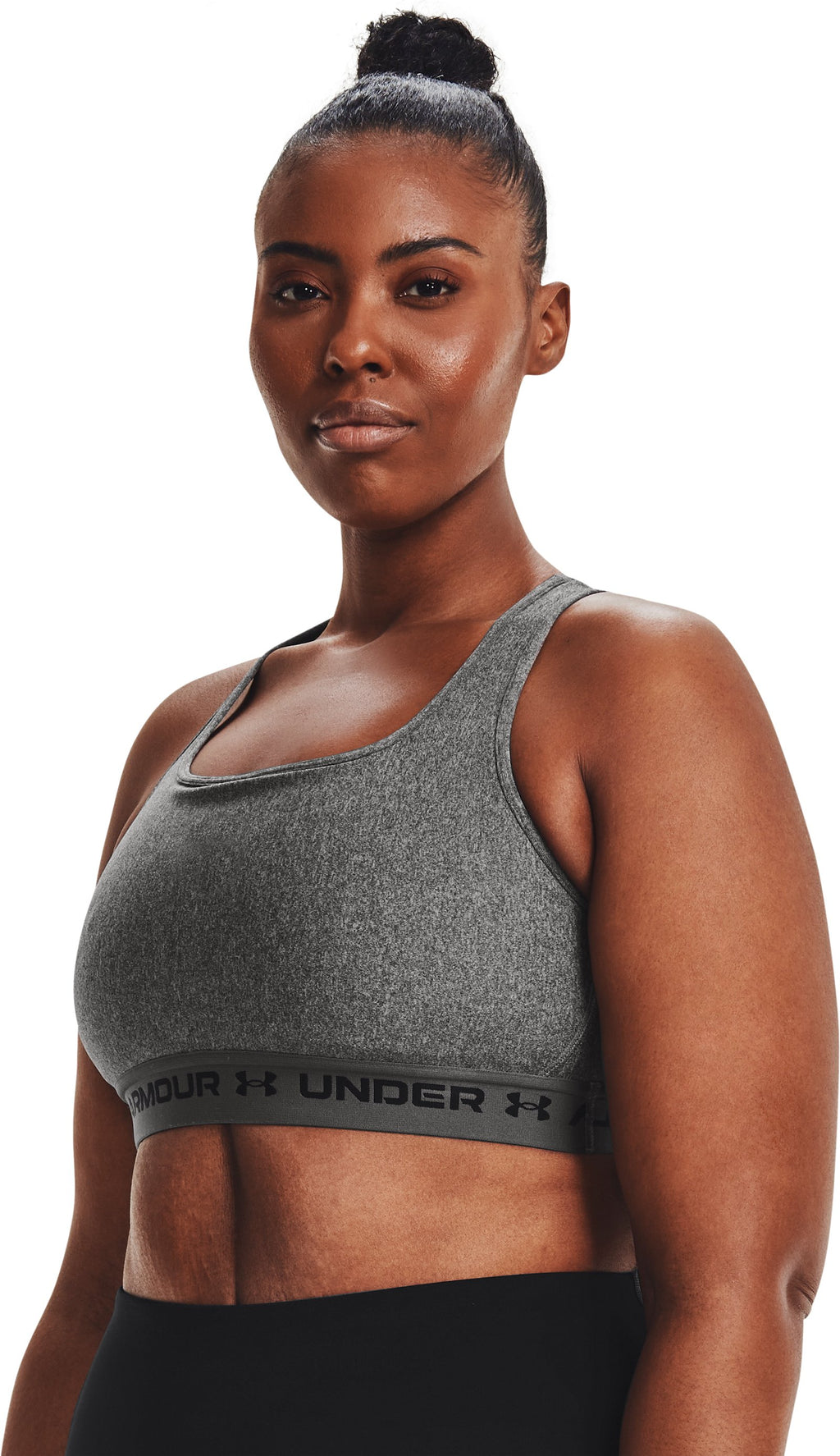 Crossback Mid Heather Women's Sports Bra - Gray