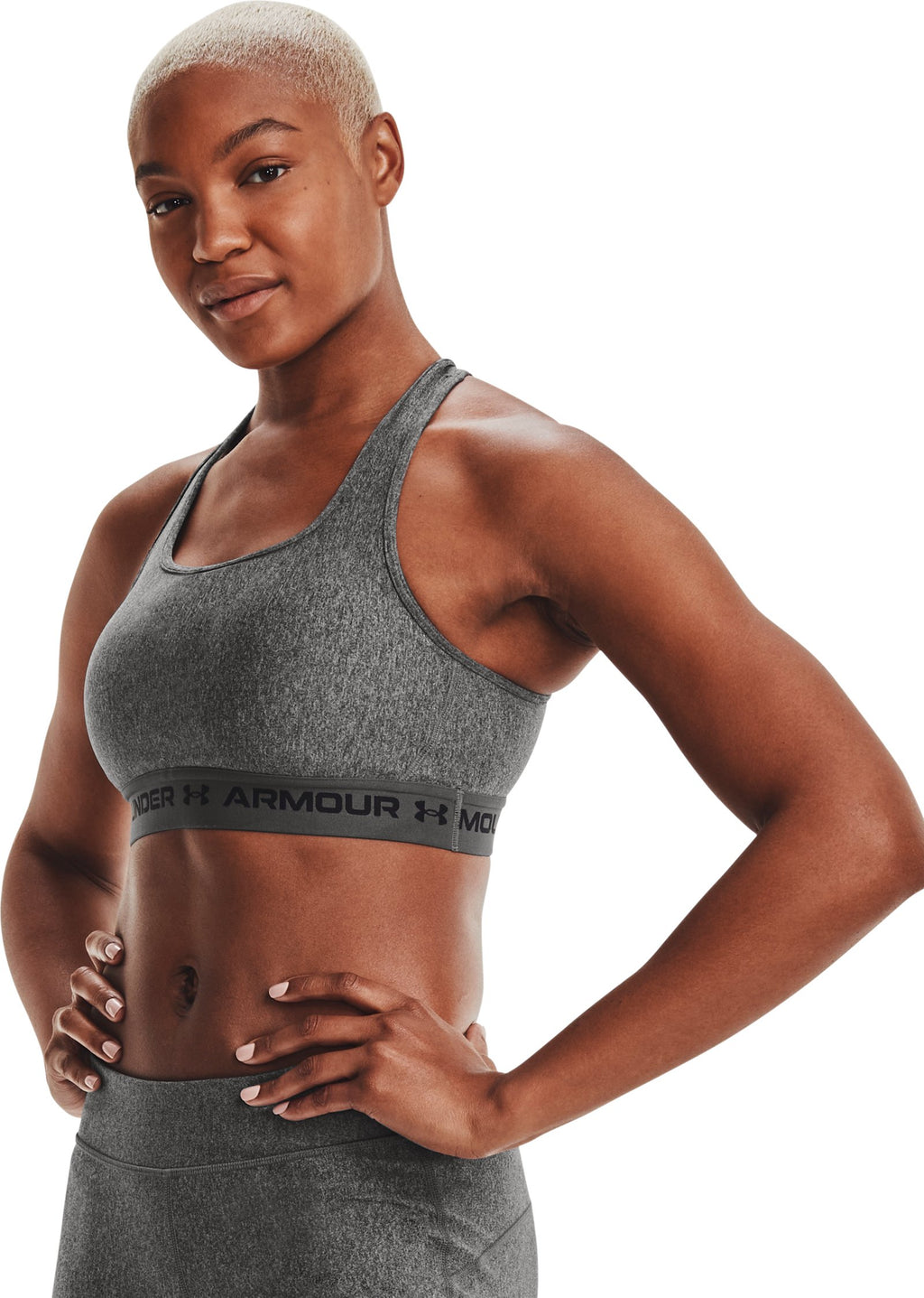 Crossback Mid Heather Women's Sports Bra - Gray