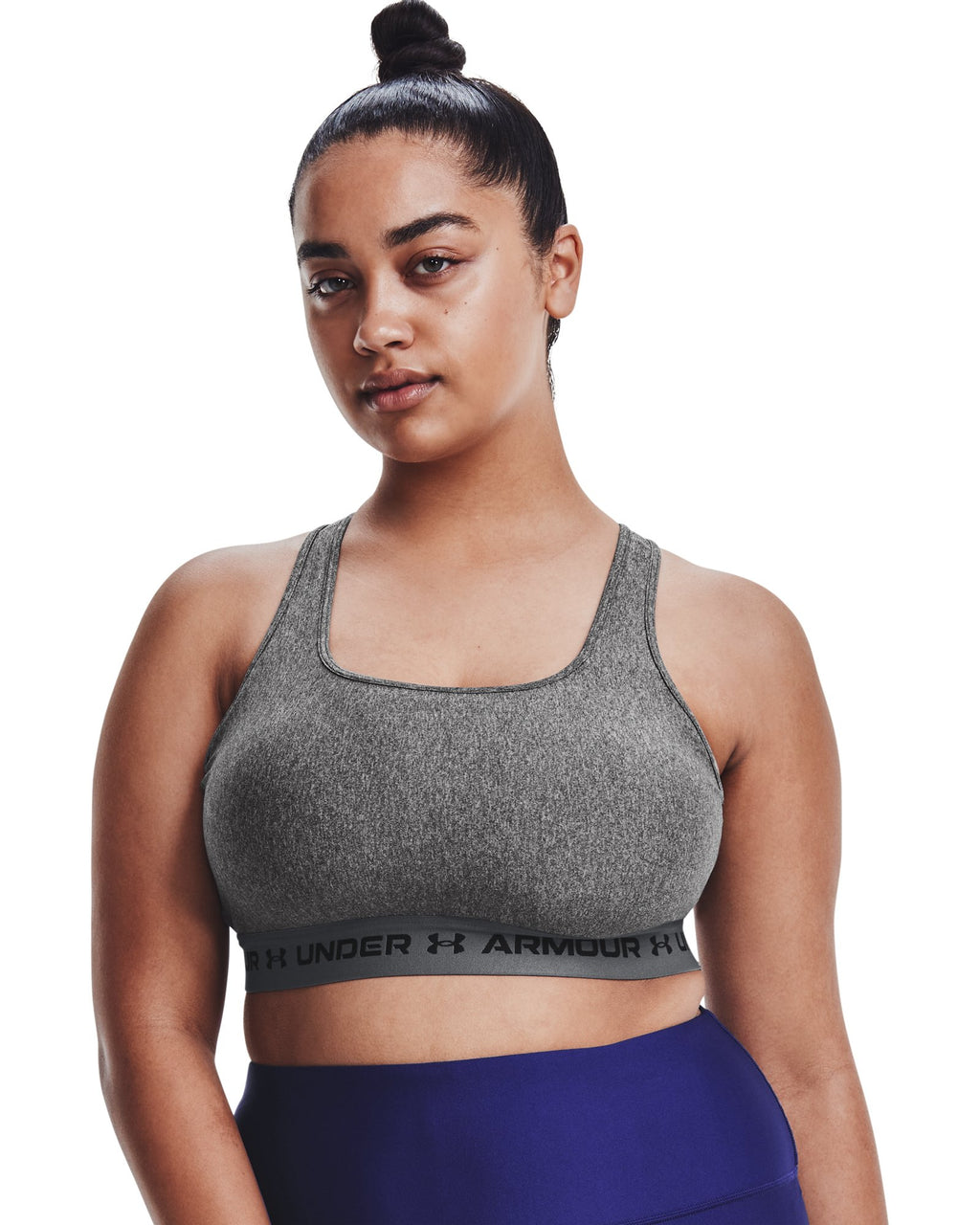 Crossback Mid Heather Women's Sports Bra - Gray