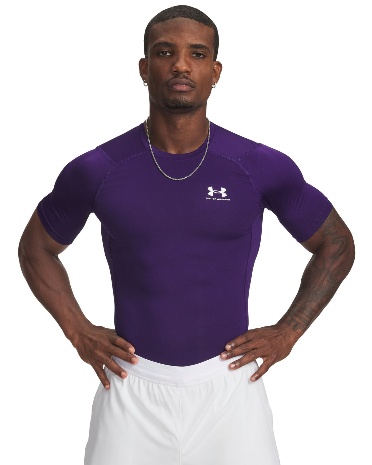 HeatGear® Men's Compression Short Sleeve - Purple
