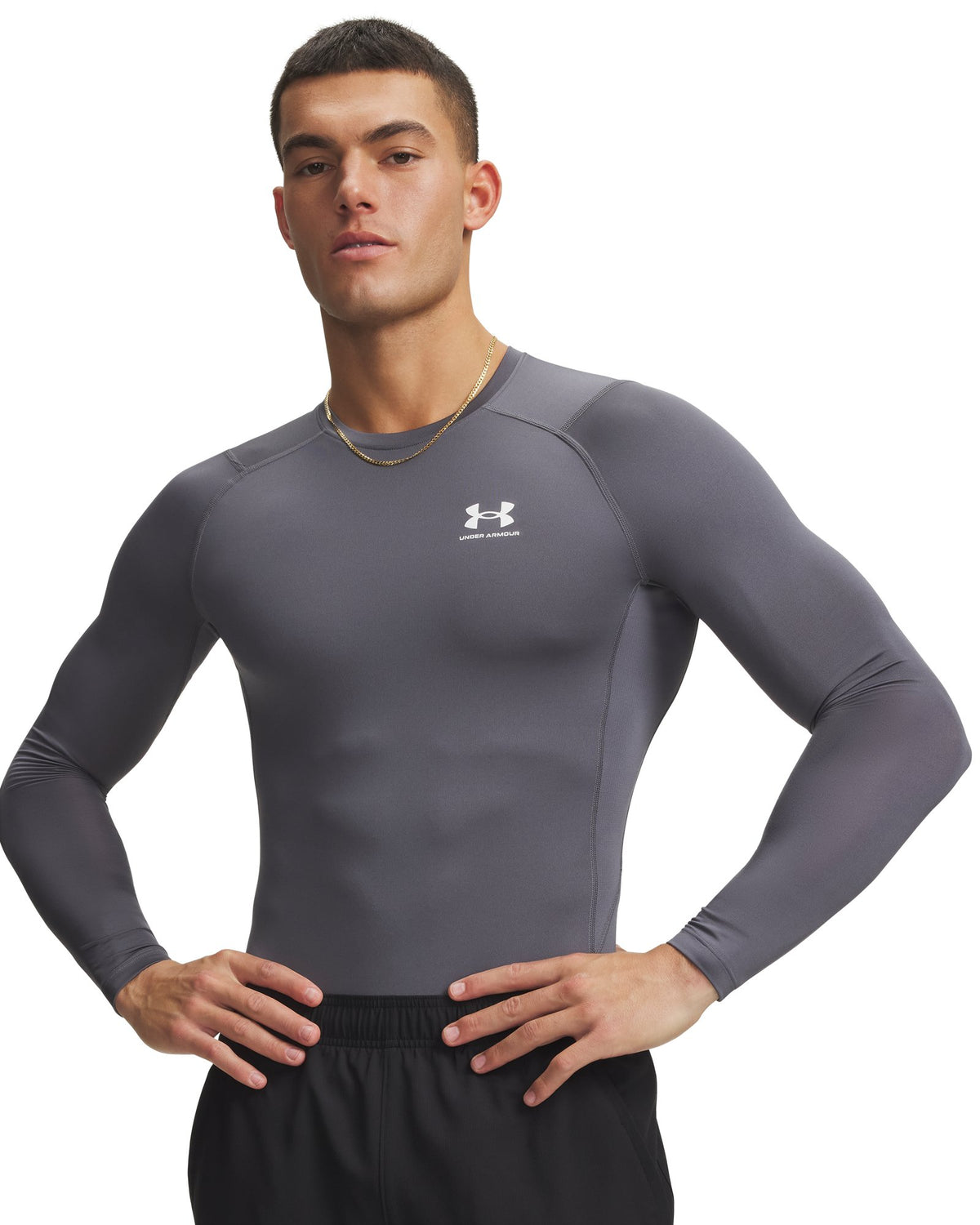 HeatGear® Men's Compression Long Sleeve - Gray