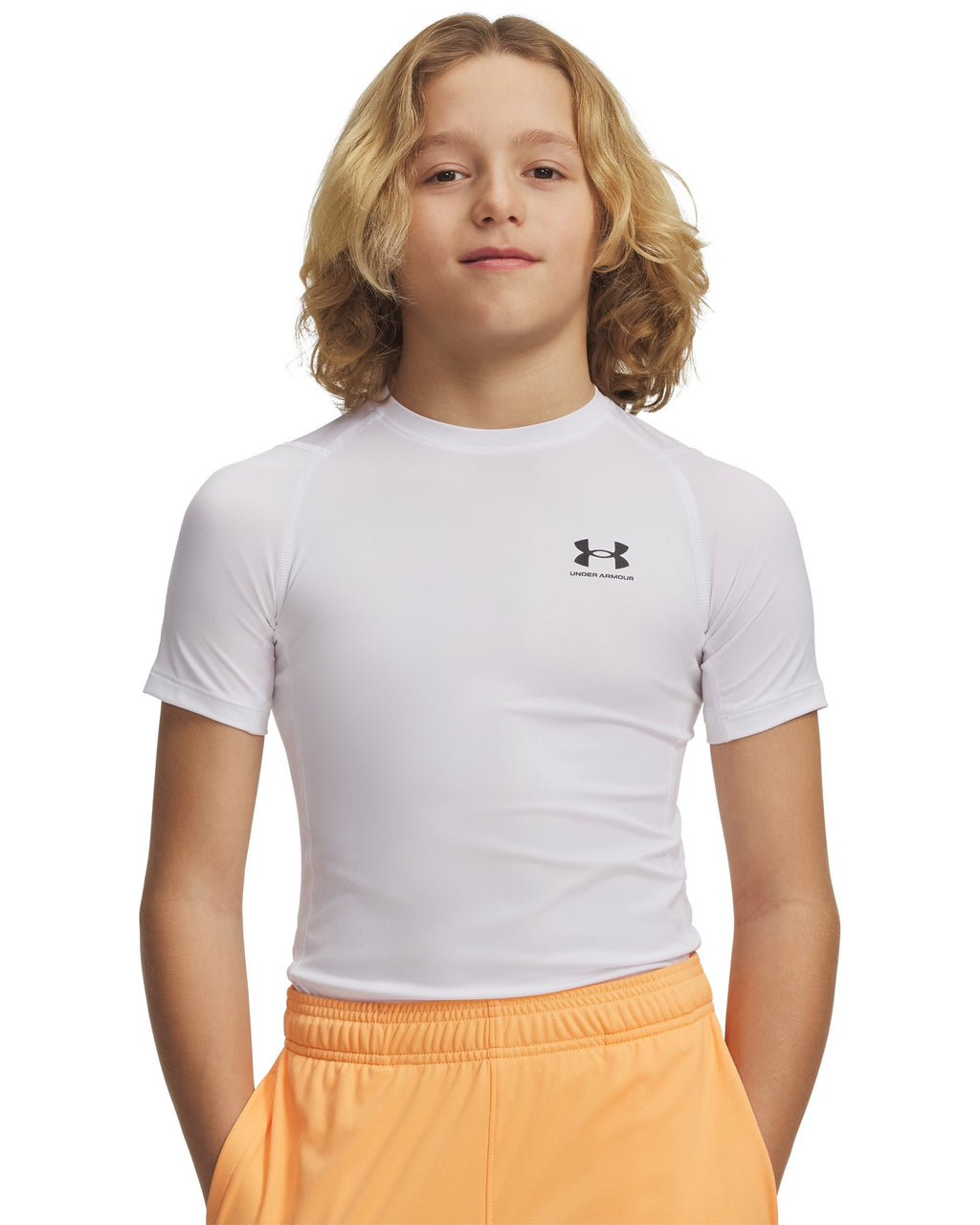 HeatGear® Armour Boys' Short Sleeve - White