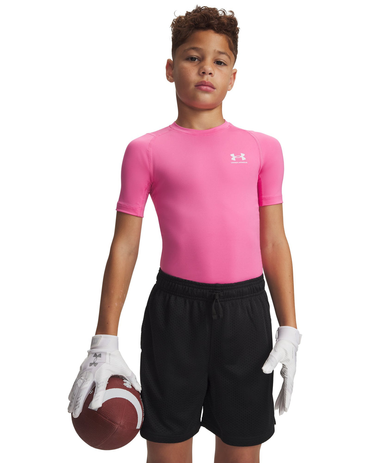 HeatGear® Armour Boys' Short Sleeve - Pink