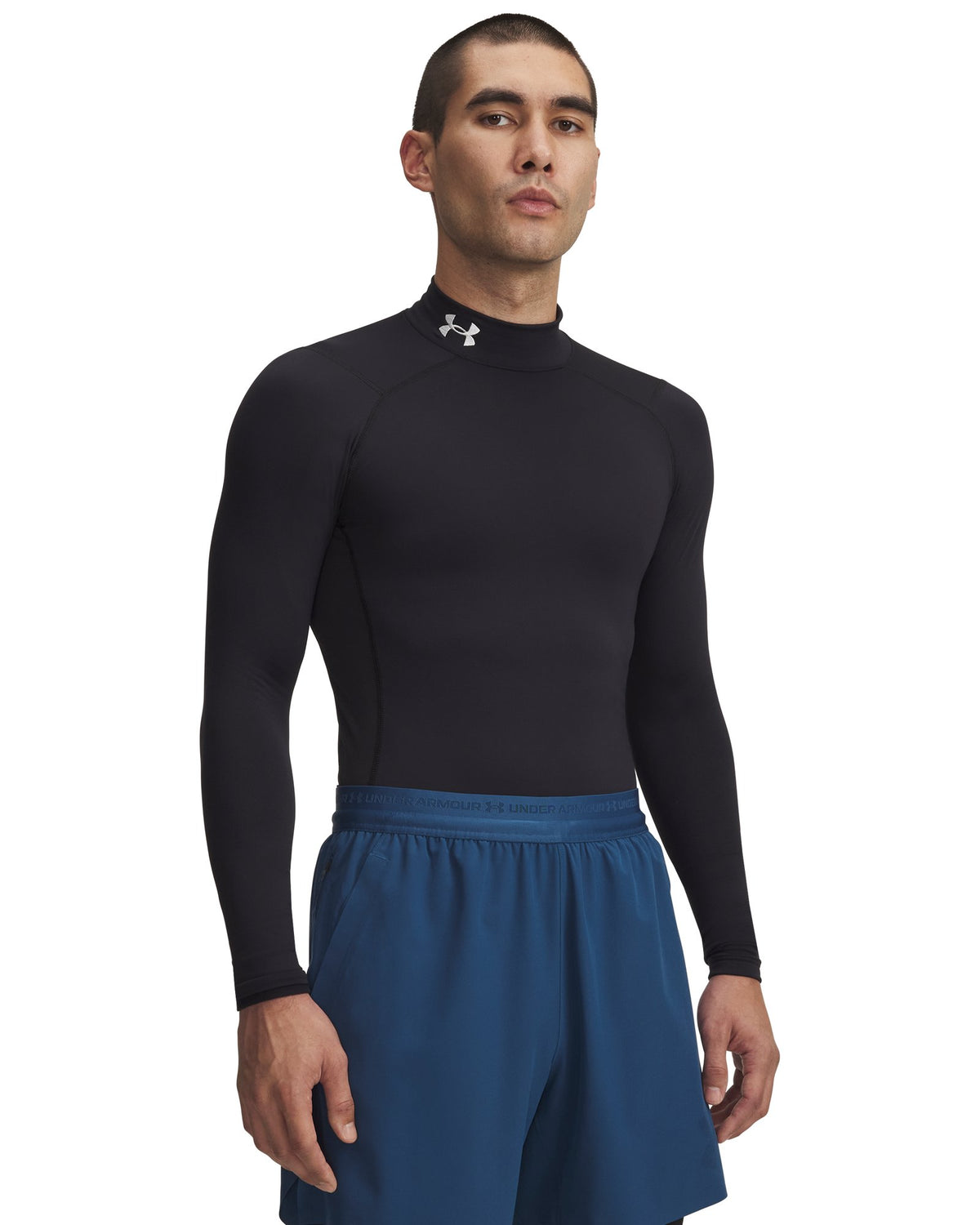 ColdGear® Men's Compression Mock Long Sleeve - Black