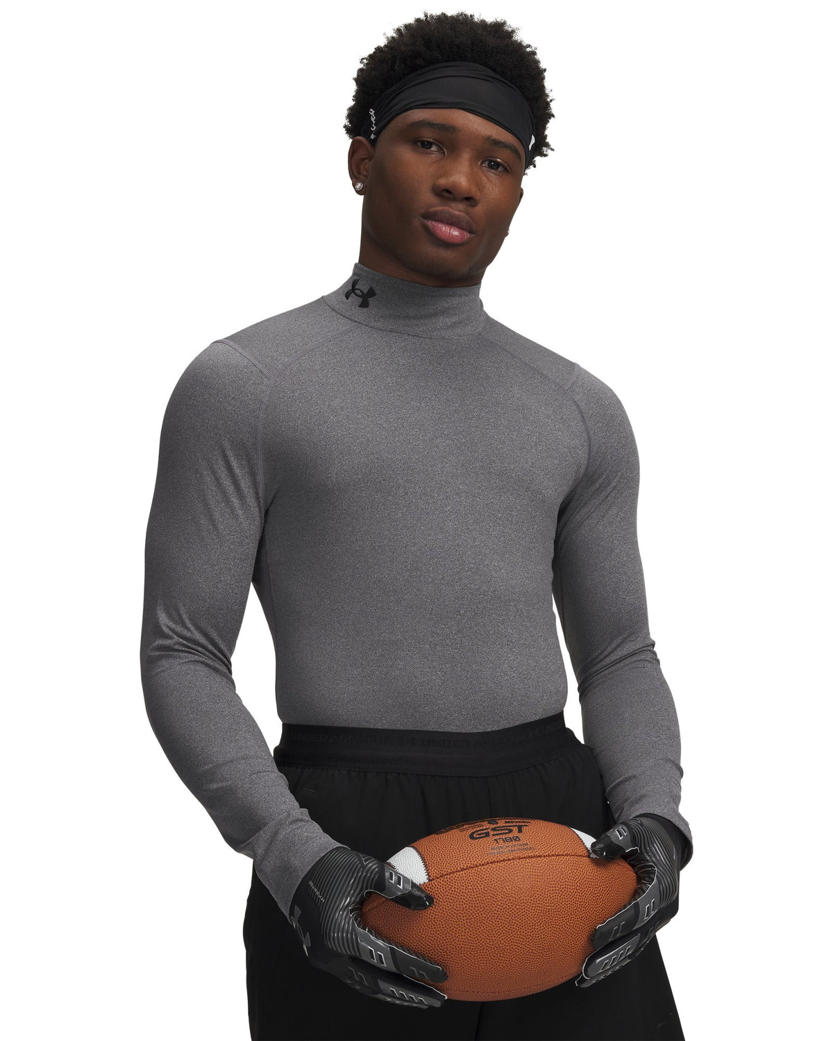 ColdGear® Men's Compression Mock Long Sleeve - Gray