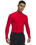 ColdGear® Men's Compression Mock Long Sleeve - Red