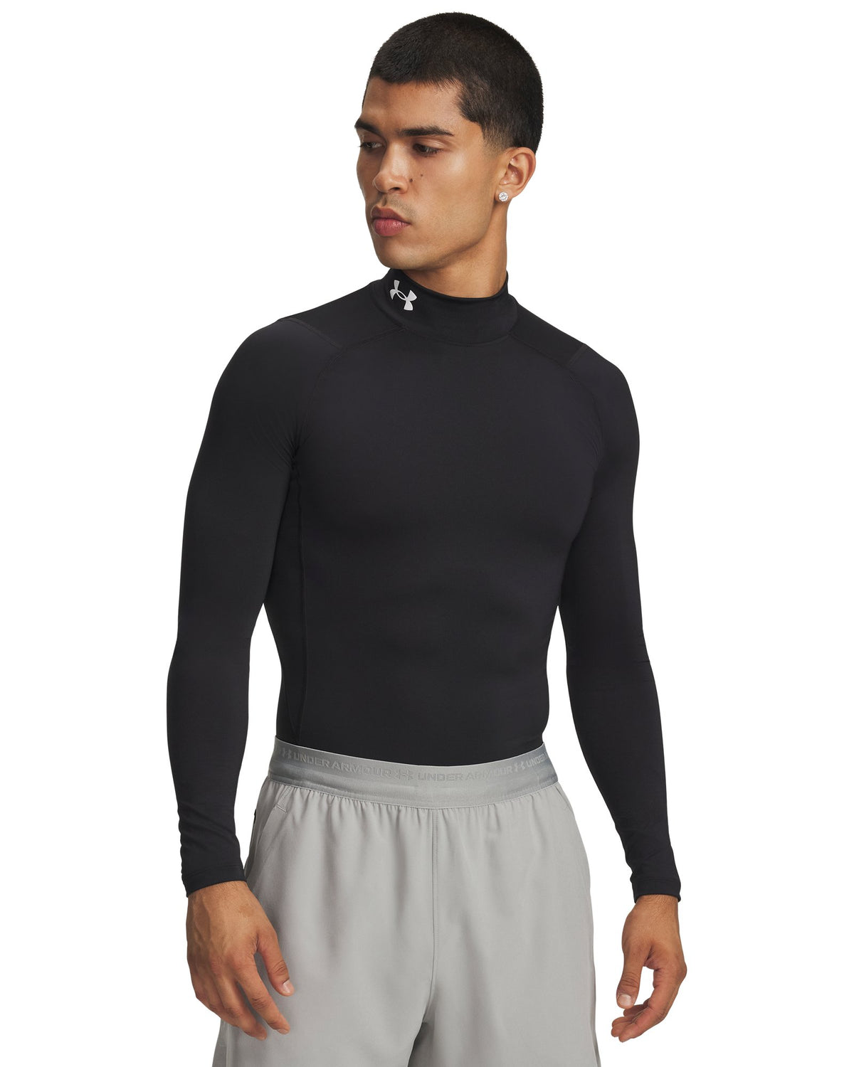 HeatGear® Men's Compression Mock Long Sleeve - Black