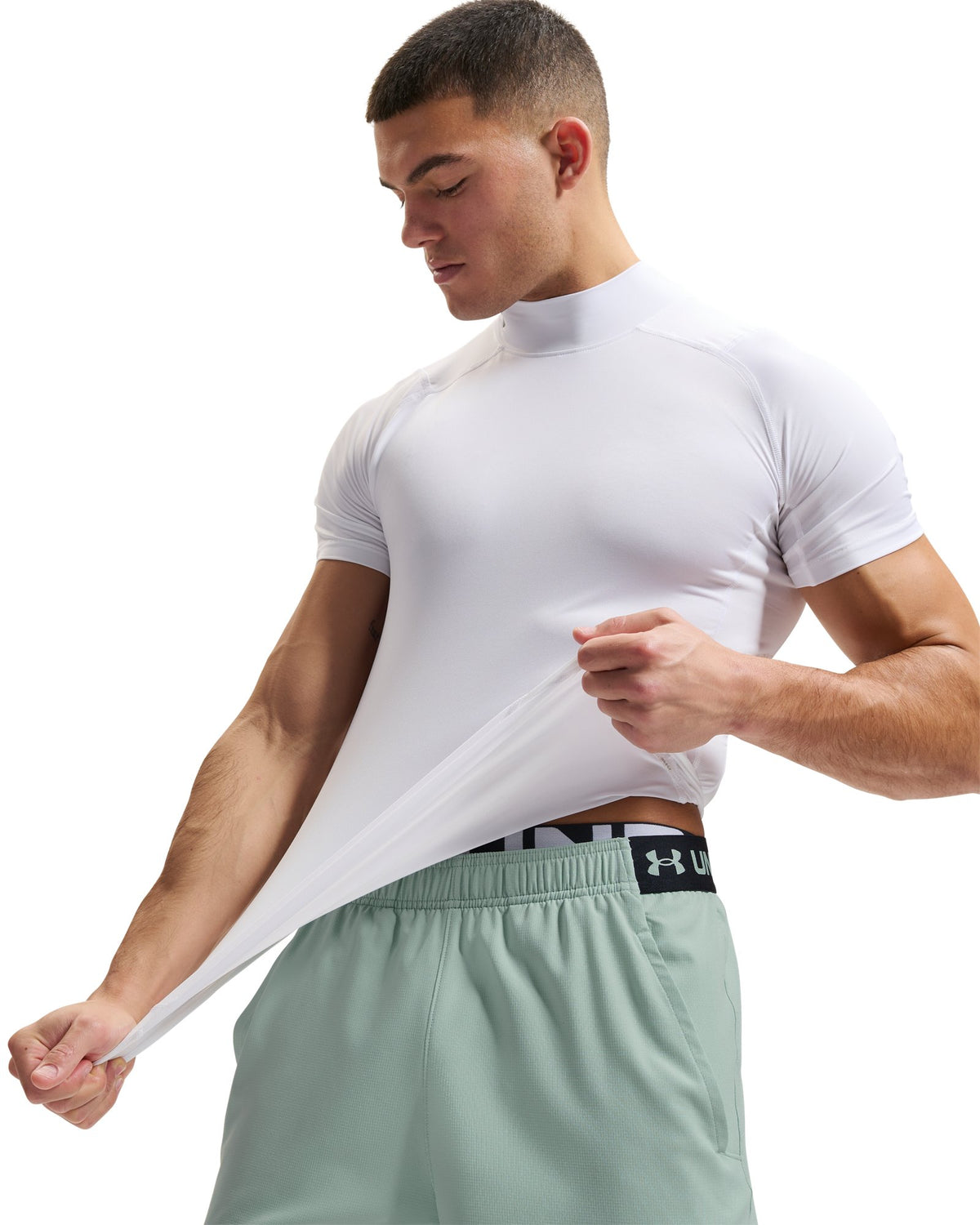 HeatGear® Compression Men's Mock Short Sleeve - Black