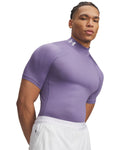 HeatGear® Compression Men's Mock Short Sleeve - Purple