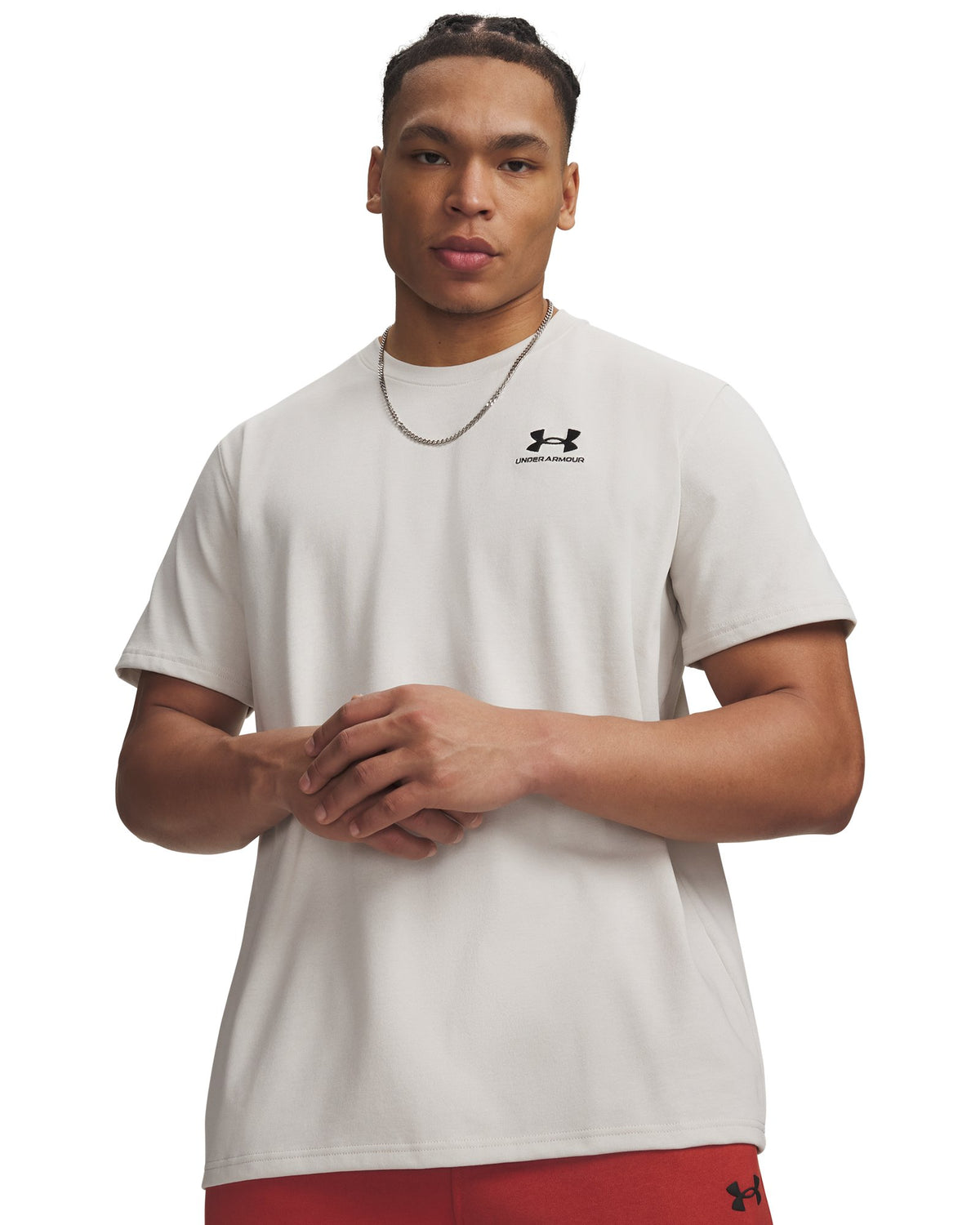 Men's UA Logo Embroidered Heavyweight Short Sleeve Men's Short Sleeve - White