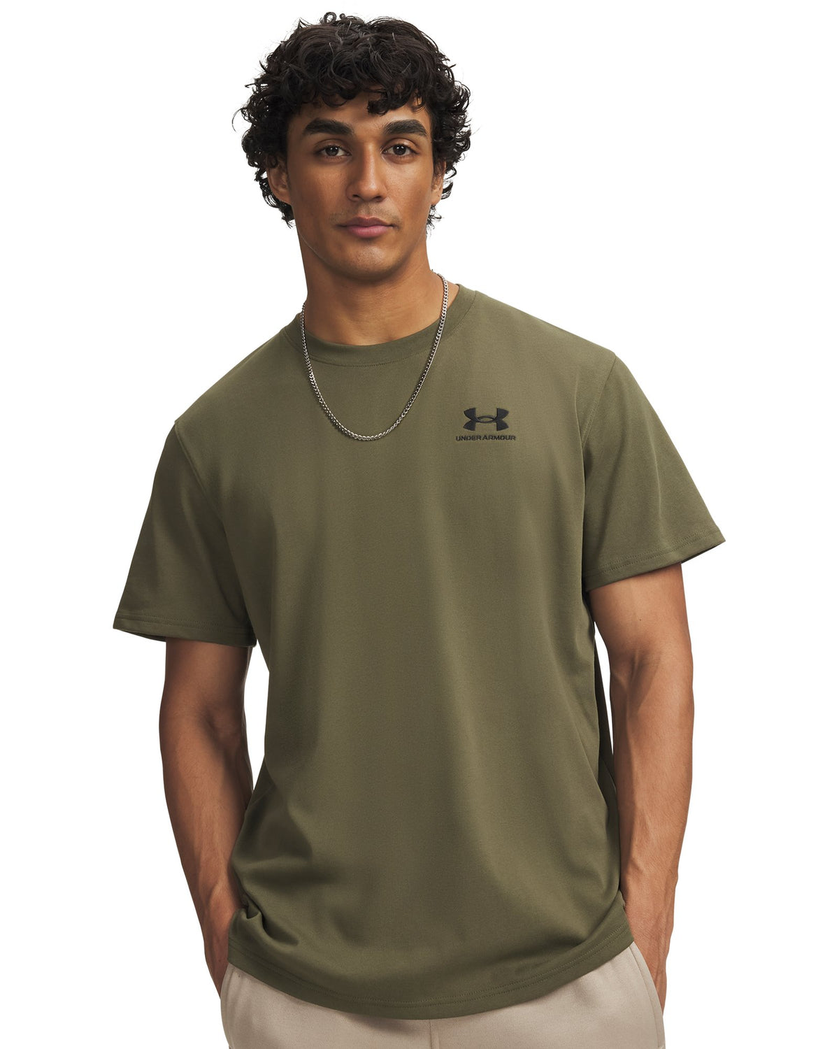 Men's UA Logo Embroidered Heavyweight Short Sleeve Men's Short Sleeve - Green