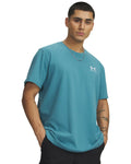 Men's UA Logo Embroidered Heavyweight Short Sleeve Men's Short Sleeve - Blue