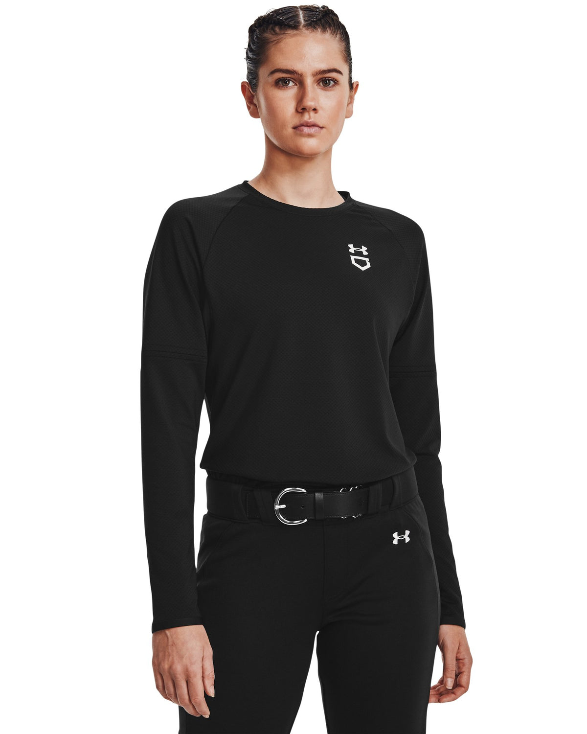 UA Utility Waffle Women's Crew - Black