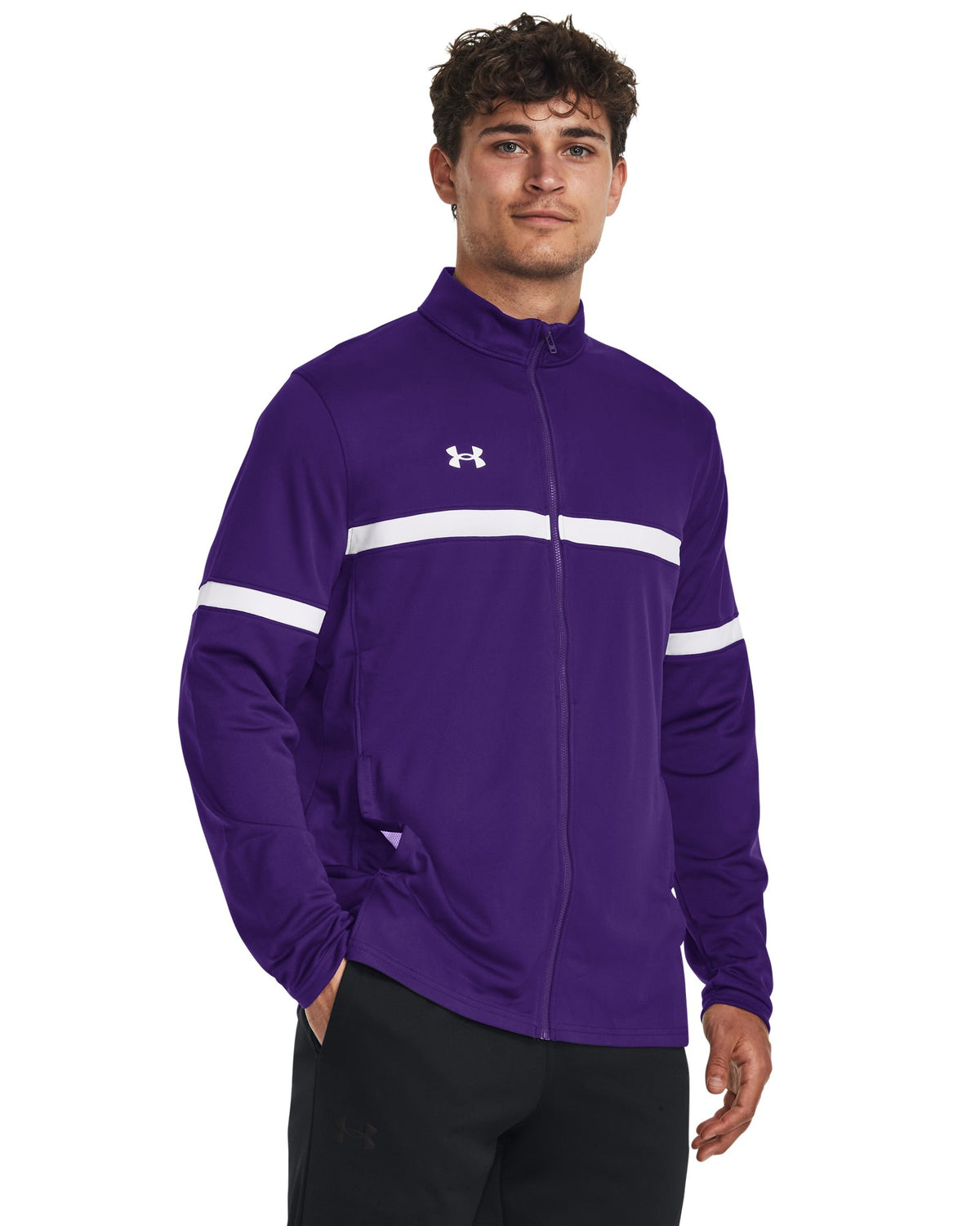UA Knit Warm Up Team Men's Full-Zip - Purple