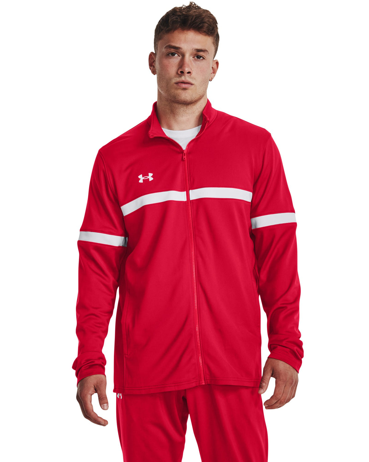 UA Knit Warm Up Team Men's Full-Zip - Red