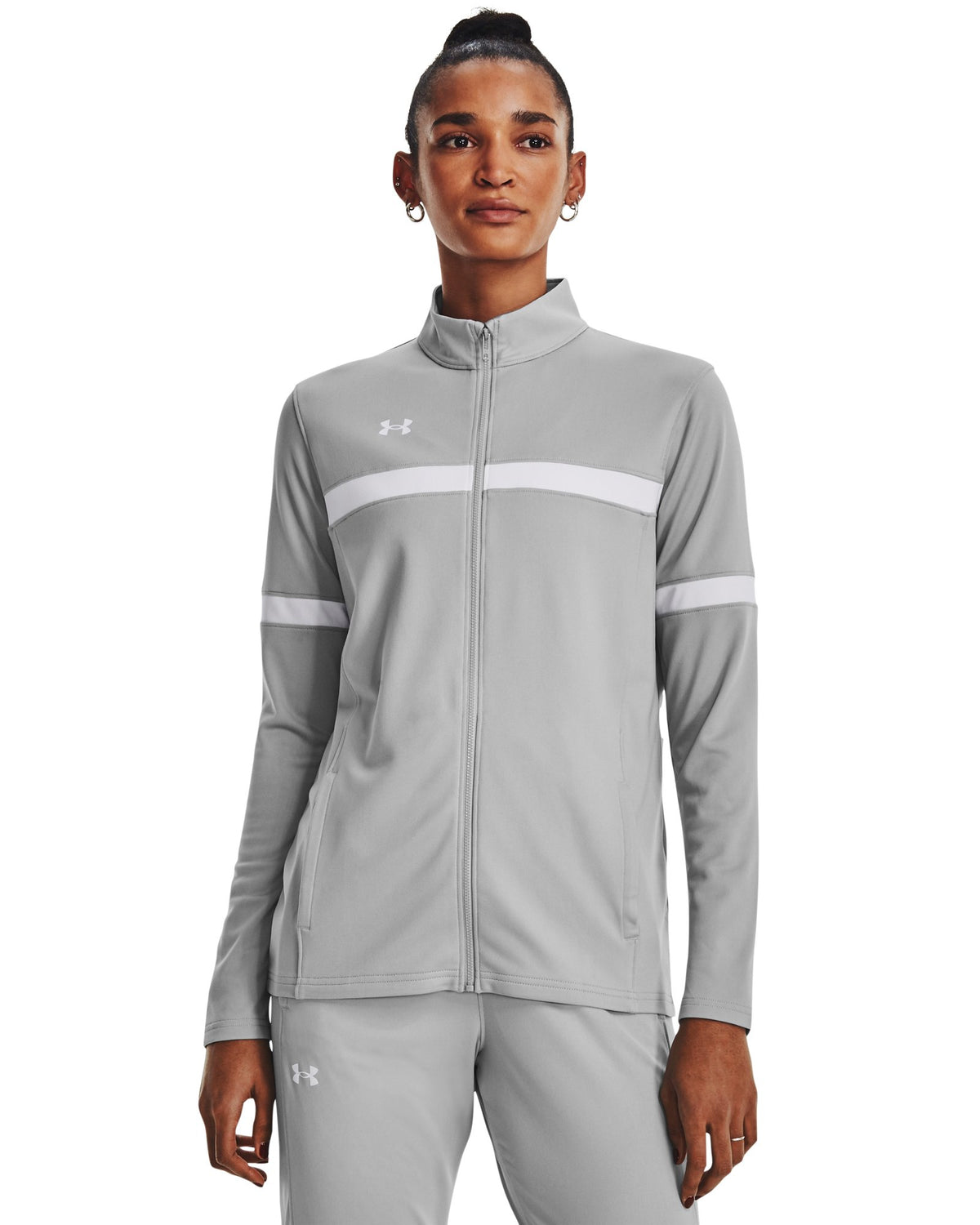 UA Knit Warm Up Team Women's Full-Zip - Gray