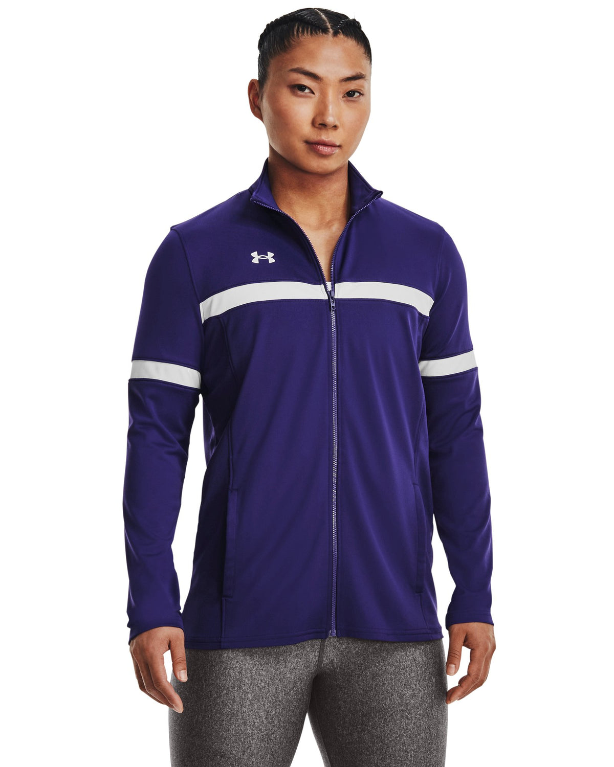 UA Knit Warm Up Team Women's Full-Zip - Purple