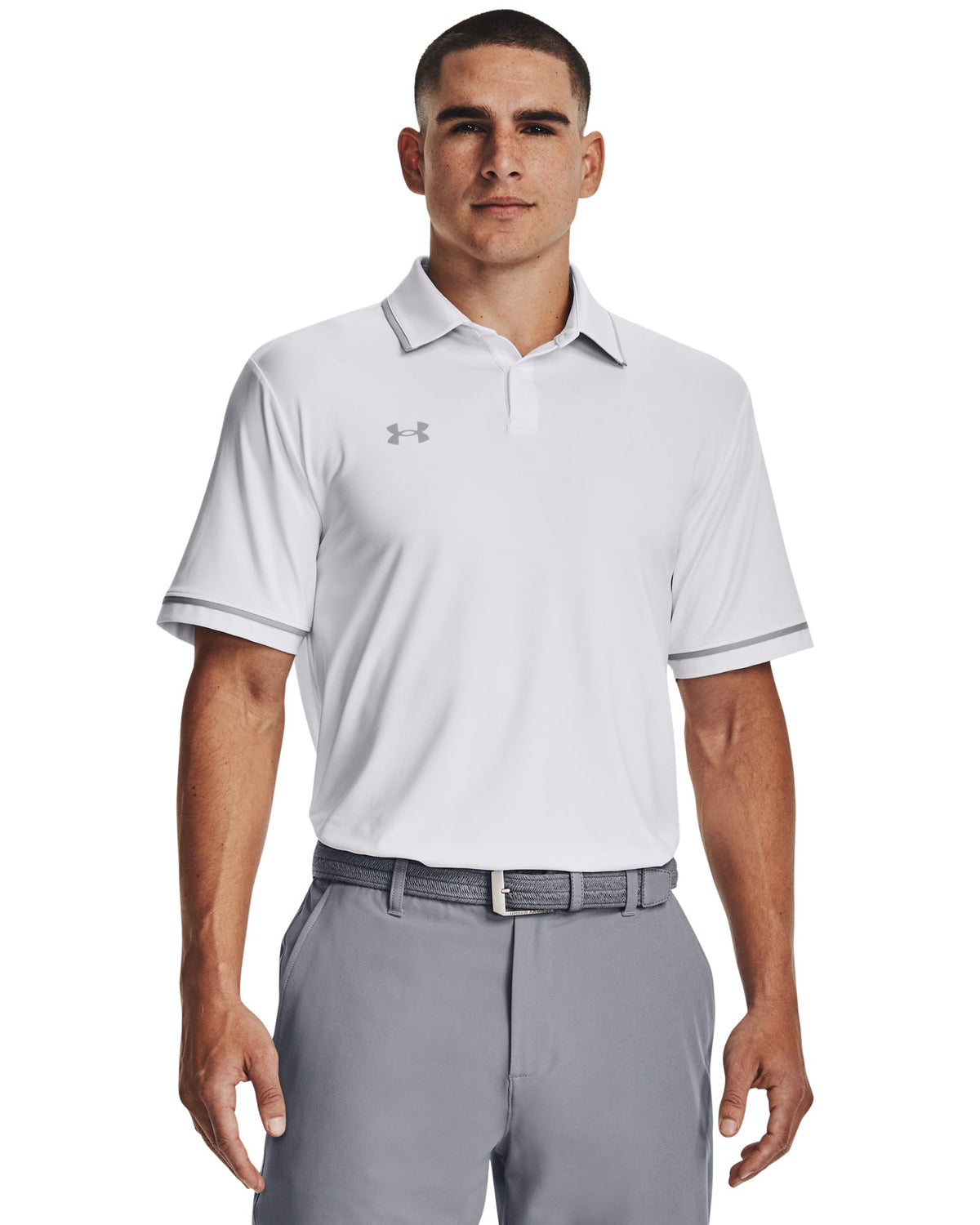 UA Team Tipped Men's Polo - White