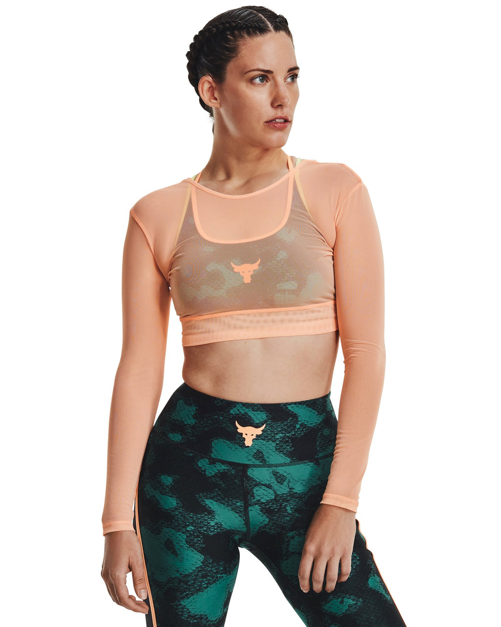 Project Rock Sheer Mesh Women's Long Sleeve - Orange