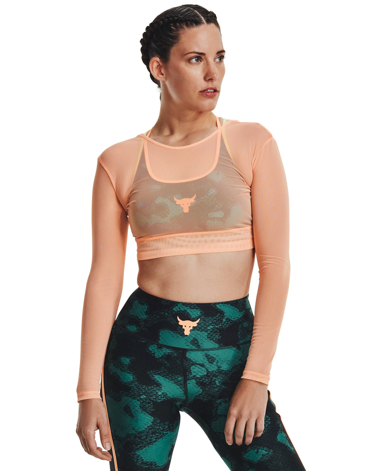 Project Rock Sheer Mesh Women's Long Sleeve - Orange