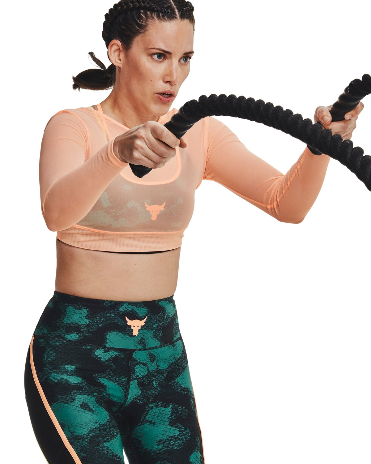 Project Rock Sheer Mesh Women's Long Sleeve - Orange