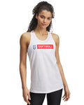 UA Softball Wordmark Bar Women's Tank - White